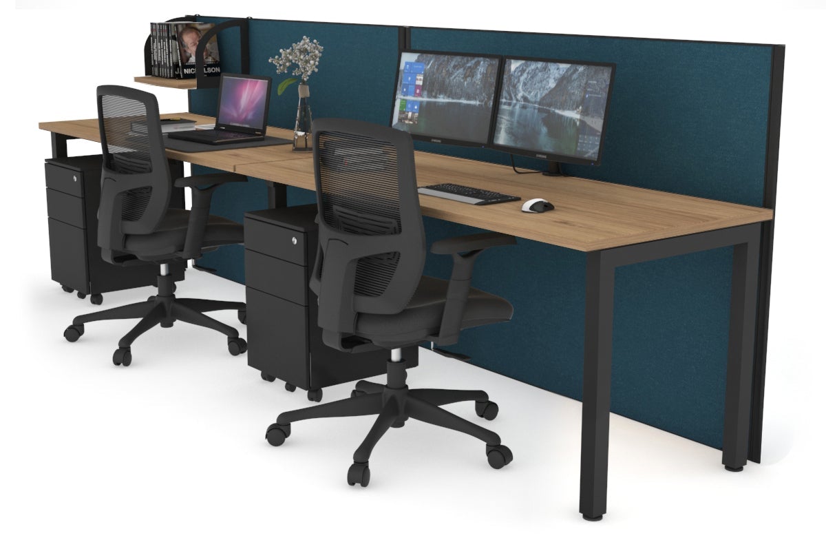 Horizon Quadro 2-Person Office Workstation with Square Legs - 1600L x 700W Dimensions - Perfect for Shared Workspaces & Collaborative Office Environments