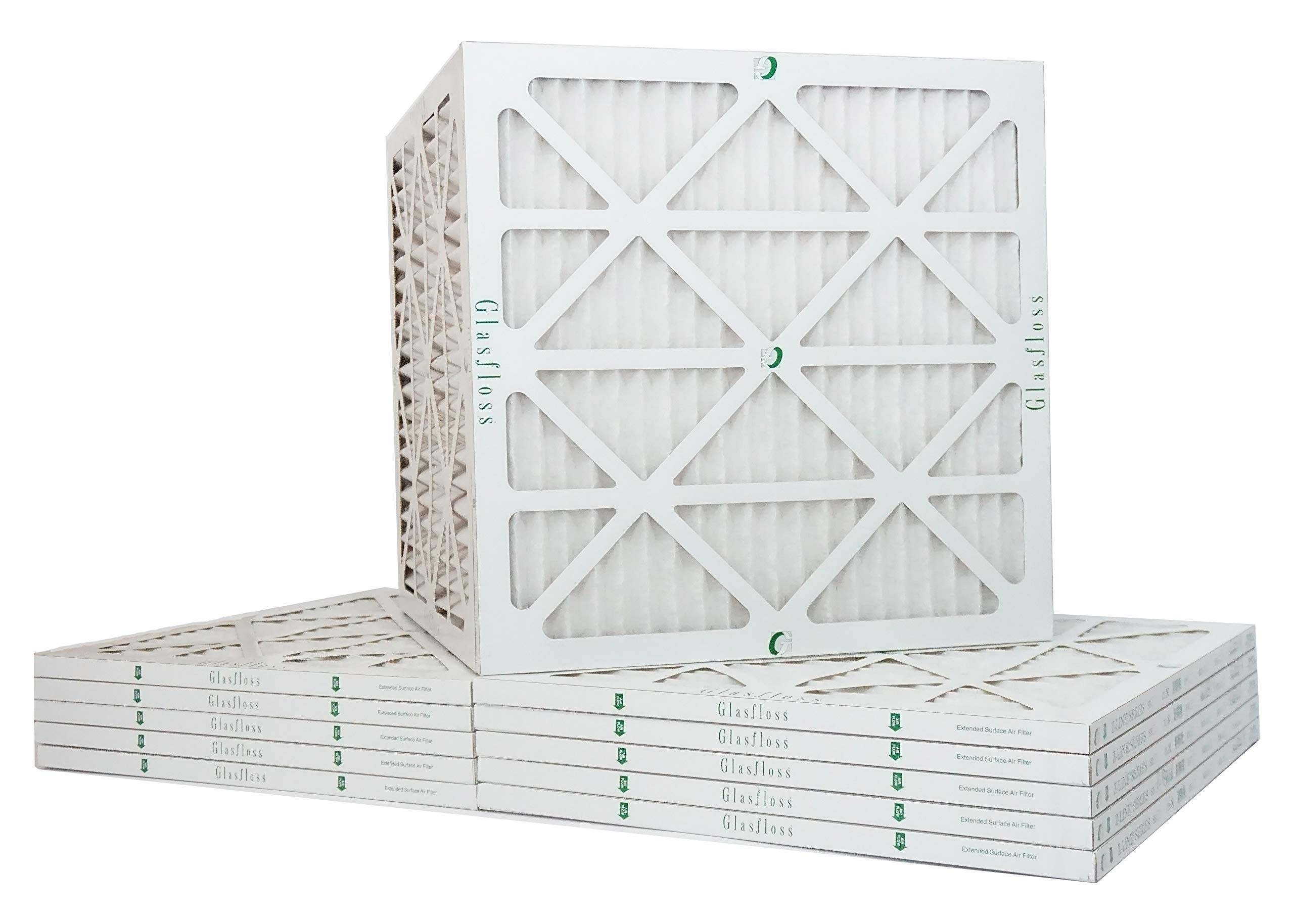 18x18x1 Glasfloss ZLP MERV 10 Air Filter - 12 Pack for HVAC Systems | Improves Indoor Air Quality in Homes & Offices