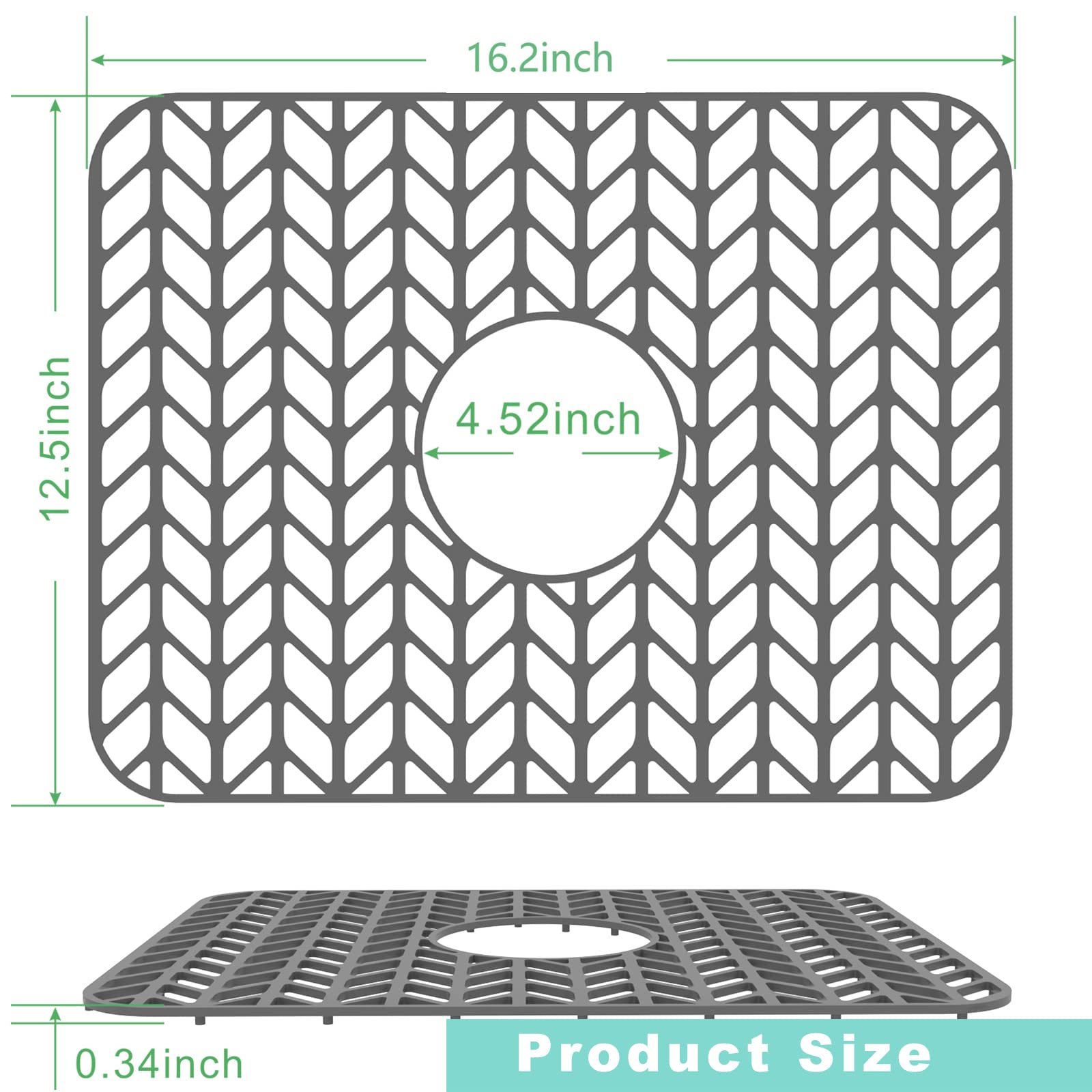 AWOKE Stainless Steel Kitchen Sink Protector Mat - 16.2