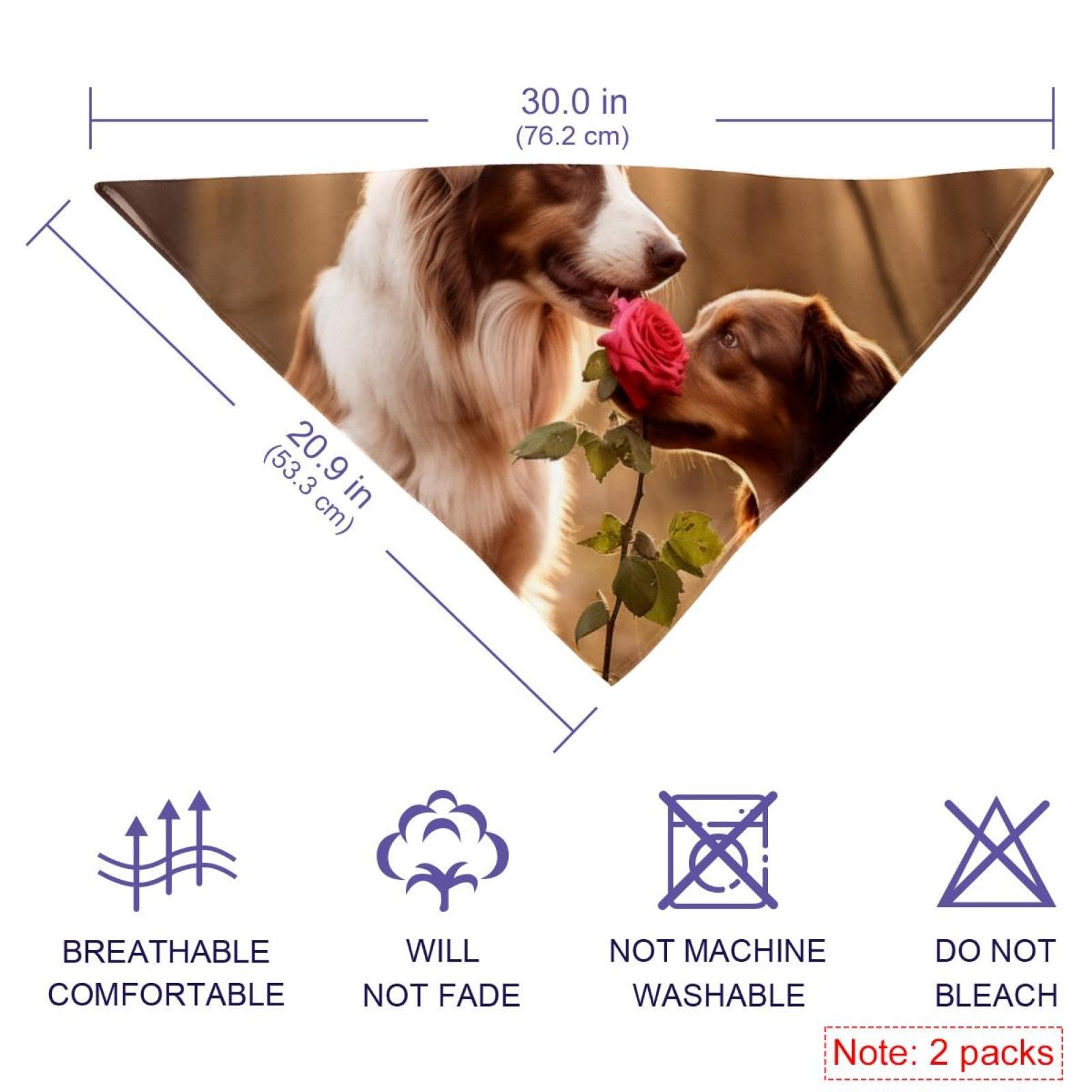 Floral Dog Bandanas - 2-Pc Pet Bandana Set for Dogs & Pet Lovers | Outdoor Adventures & Daily Walks