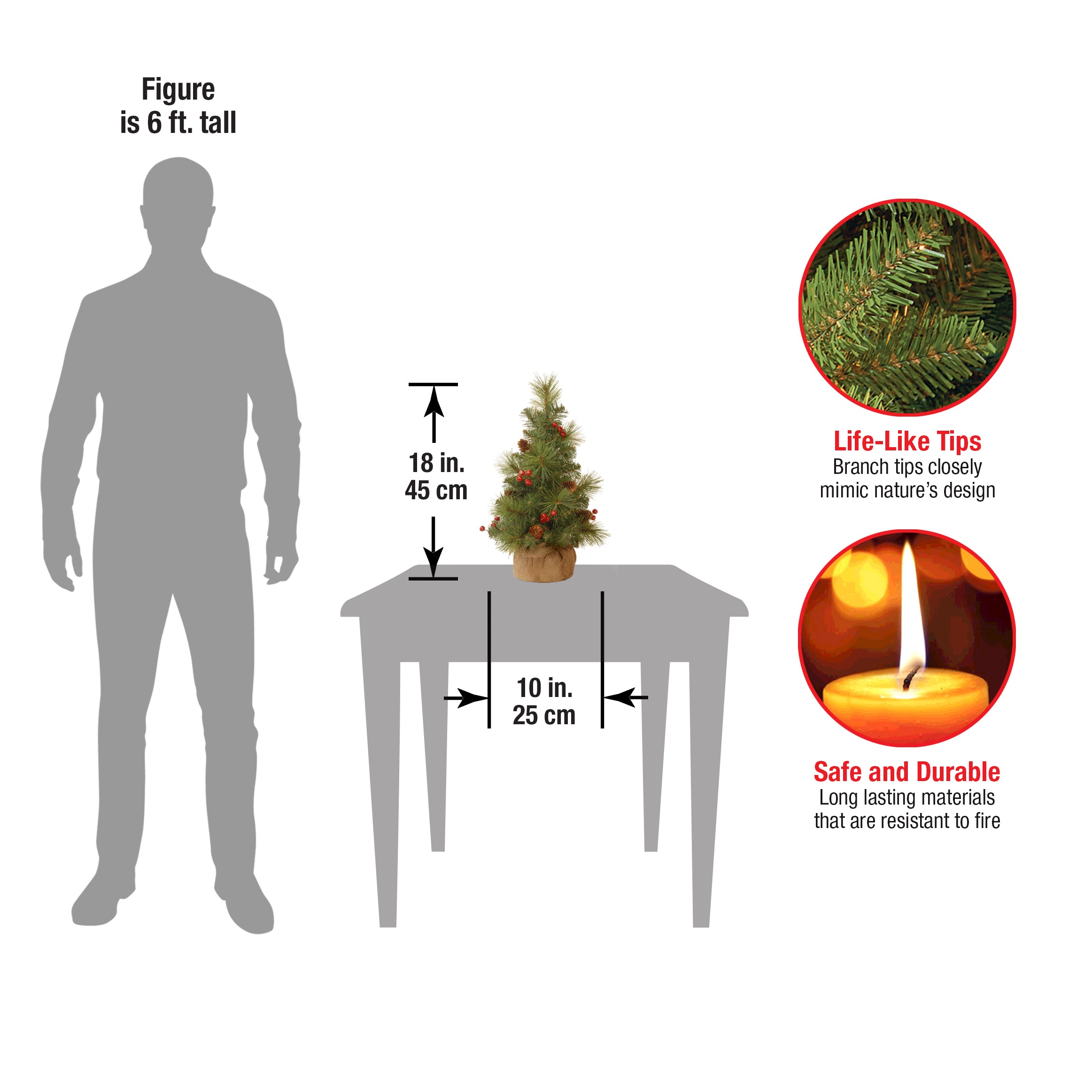 18 Inch Everyday Collection Artificial Tree - Perfect for Home, Office, and Holiday Decorations