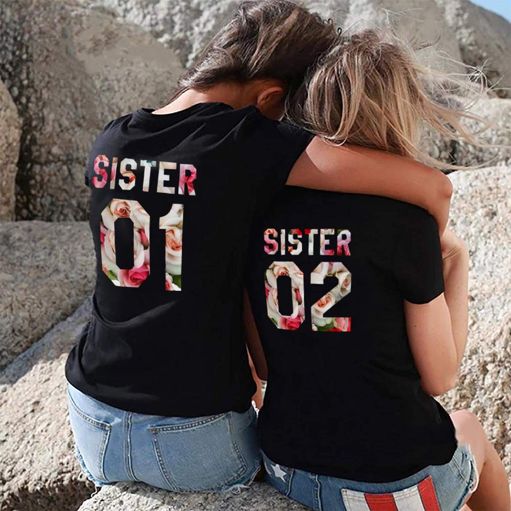 Soul Couple Best Friend Matching T-Shirts for Women - 8 Colors - Perfect for Sister BFFs, Girls' Night Out, and Birthday Gifts