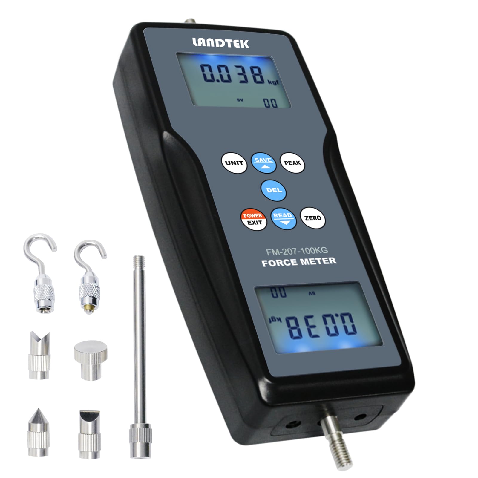 Digital Force Gauge 100K Meter - High Precision Push Pull Tester with Newton Meter N/kg/lb/g Measurement for Manufacturing, Electronics, Construction, Textiles & Automotive Parts - Perfect for Quality Control and Material Testing