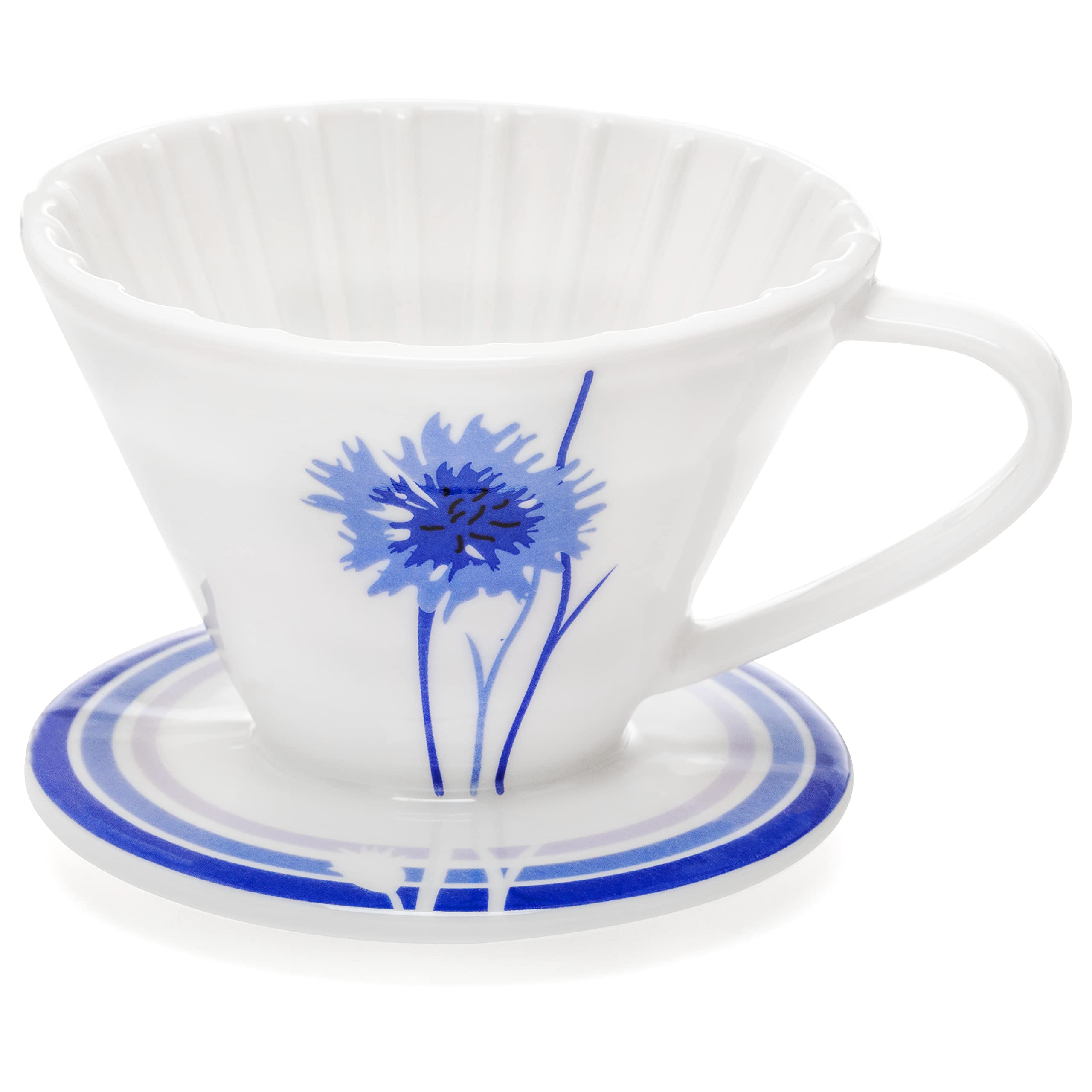 BLUE BREW Ceramic Pour Over Coffee Dripper - Size 01 Cone Coffee Maker for 1-2 Cups | Manual Brewing System | Dishwasher Safe | Portable Slow Drip Coffee Accessories | Perfect for Home, Office, Travel & Camping (BB1001) | Ideal for Specialty Coffee Lovers & Outdoor Enthusiasts