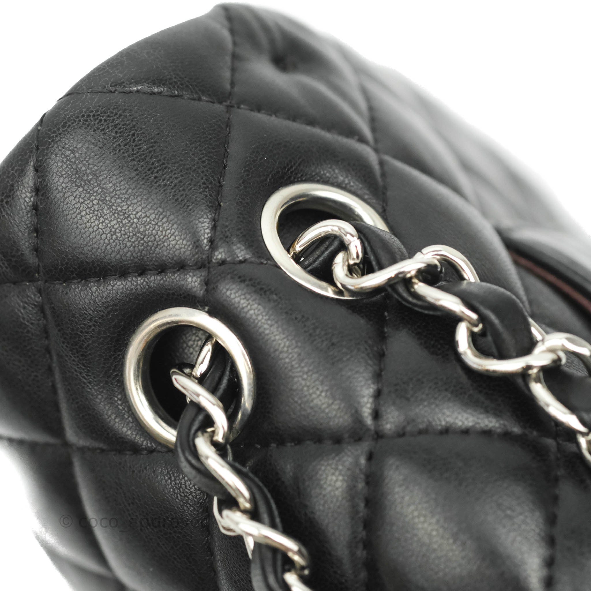 Chanel Classic M/L Medium Double Flap Bag - Black Lambskin Leather with Silver Hardware | Luxury Handbag for Women, Perfect for Work, Evening Events & Everyday Use