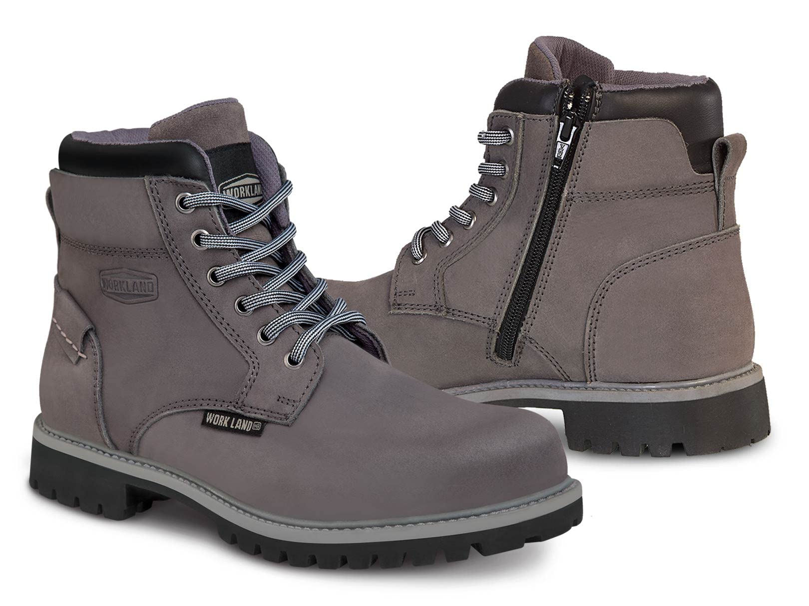 WORKLAND 77607 Men's Lightweight Lace-Up Hiking Boots - Slip Resistant Soft Toe Leather Casual Work Boots for Outdoor, Hiking & Daily Wear - Botas para Hombre