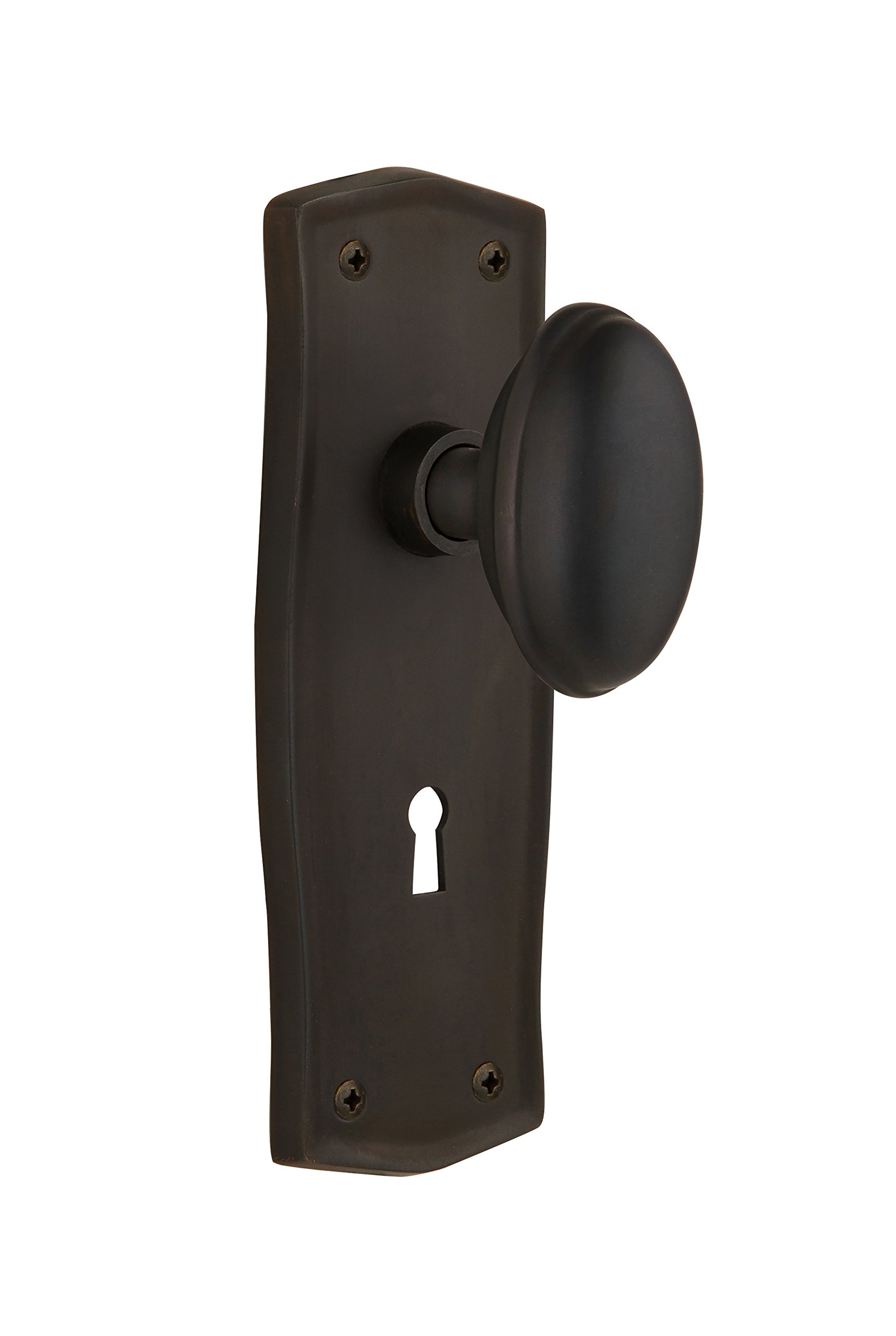 Nostalgic Warehouse Prairie Plate Keyhole Homestead Knob - Single Dummy, Oil Rubbed Bronze - Perfect for Vintage Style Cabinets & Furniture