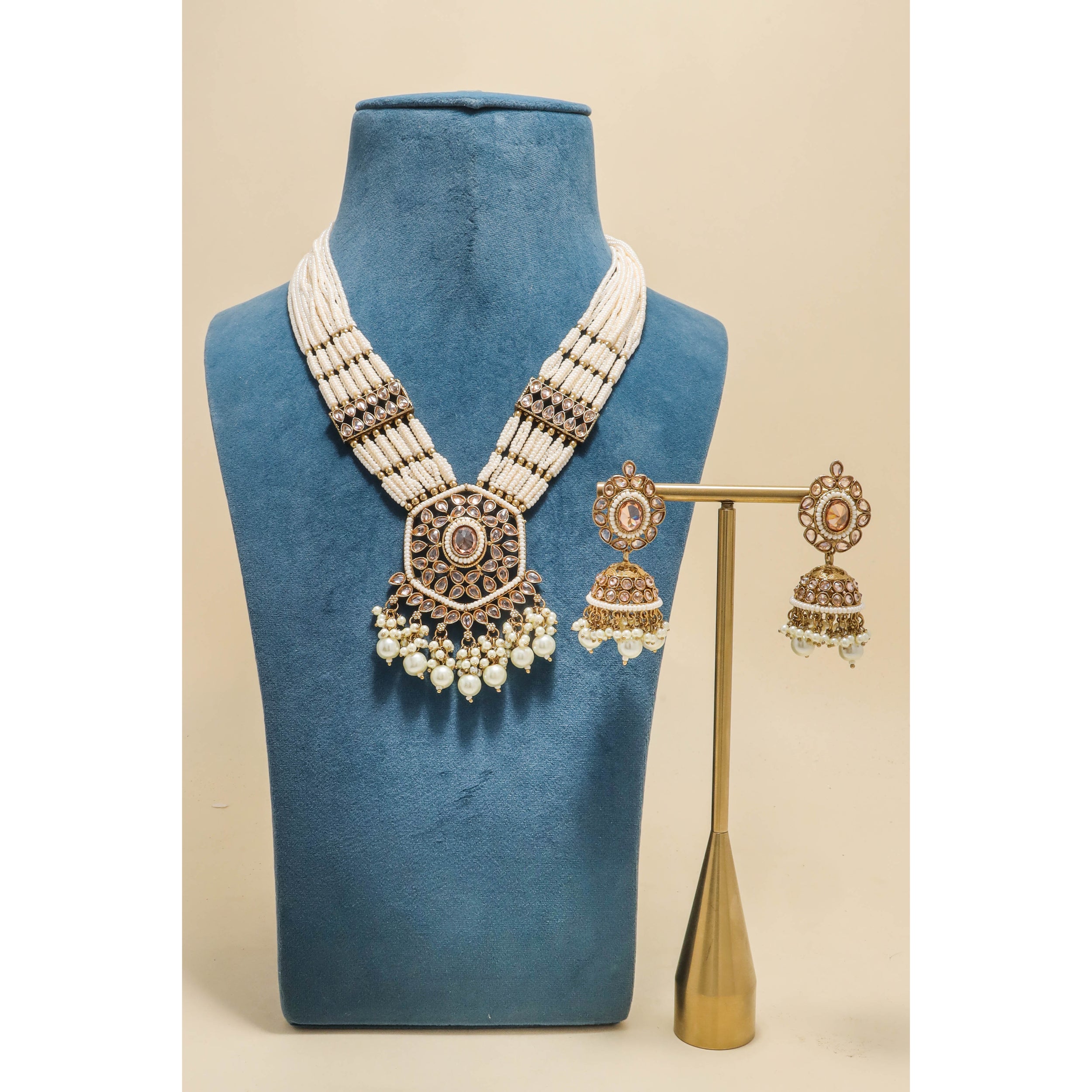 ANVI POLKI MALA Set - Handmade Beaded Jewelry for Women | Boho Chic Necklace & Earrings Set | Perfect for Festivals, Weddings & Boho Fashion