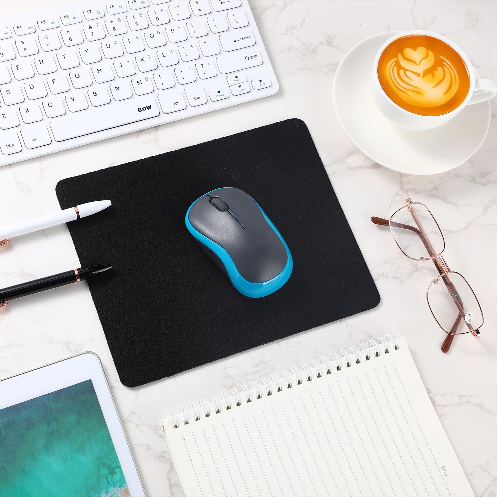 20 Pack Crtiin Non-Slip Rubber Base Gaming Mouse Pad Set - 7.09 x 8.66 Inch Black Computer Mouse Pads for PC, Laptop, Office & Home Use - Perfect for Work, Gaming & Daily Computing Tasks
