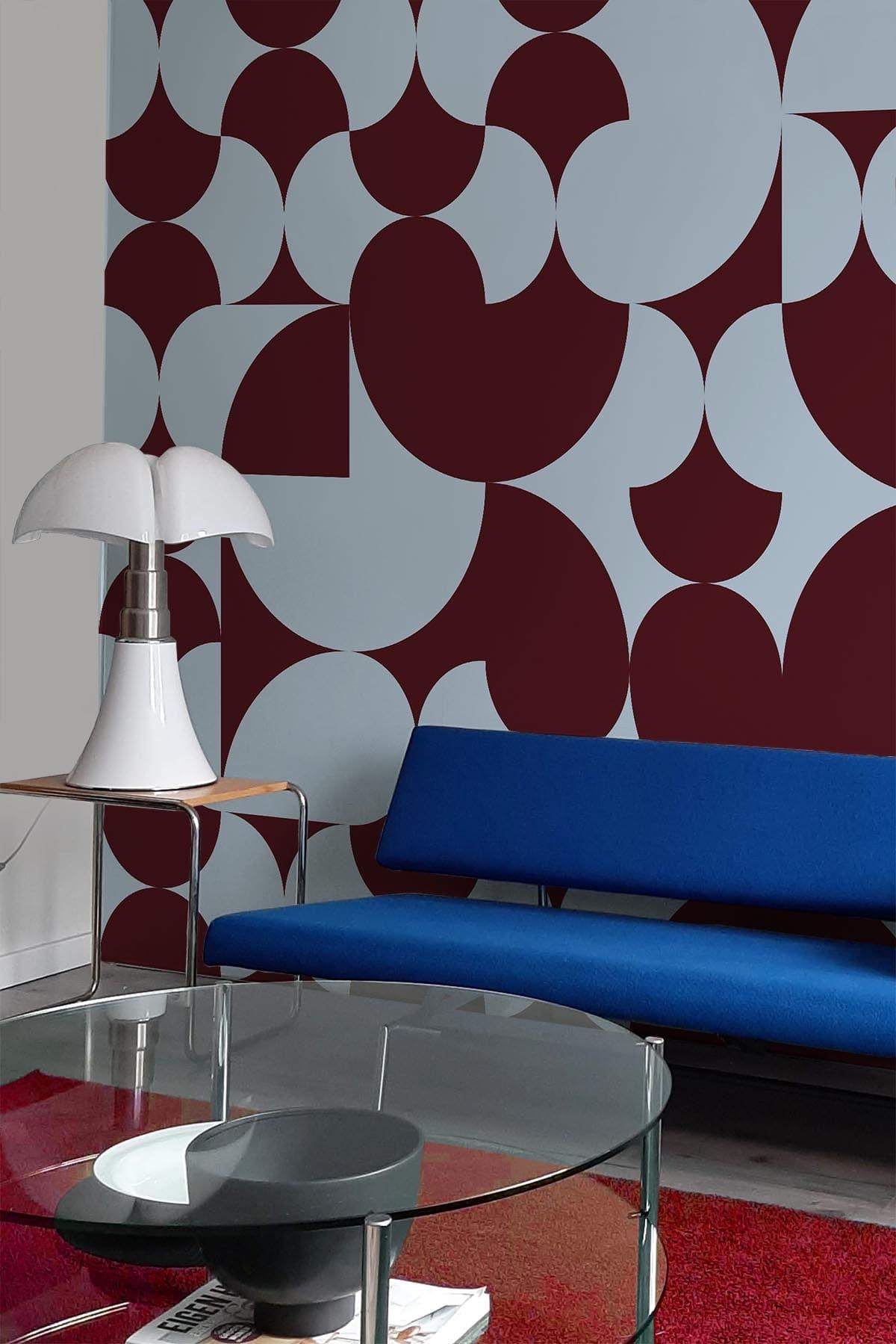 Vintage Geometric Burgundy Home Decor - Stylish Wall Art for Living Room, Bedroom & Office
