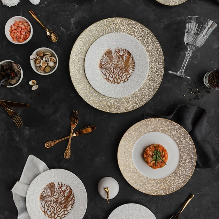 Bernardaud Ecume Fine Porcelain Dinner Plate - Elegant White Dinnerware for Formal Dining & Special Occasions