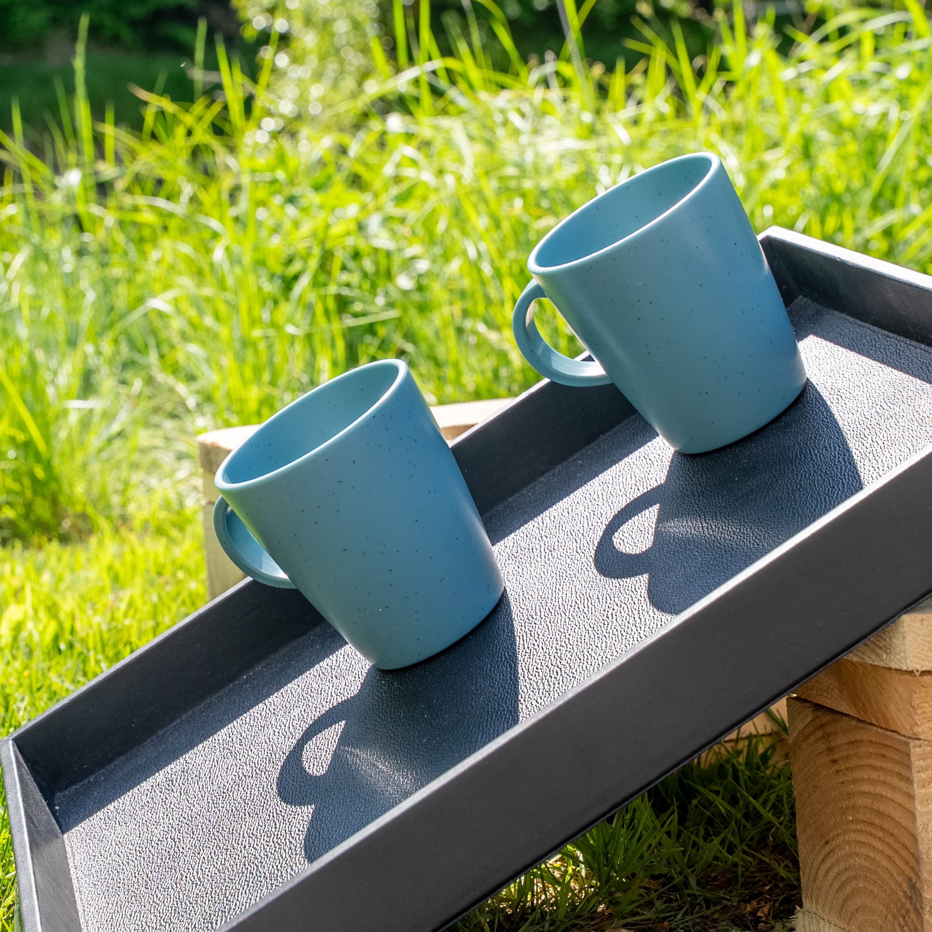 Durable Plastic Cups with Magnet Base - Dolomite Blue Color for Home, Office, and Outdoor Use