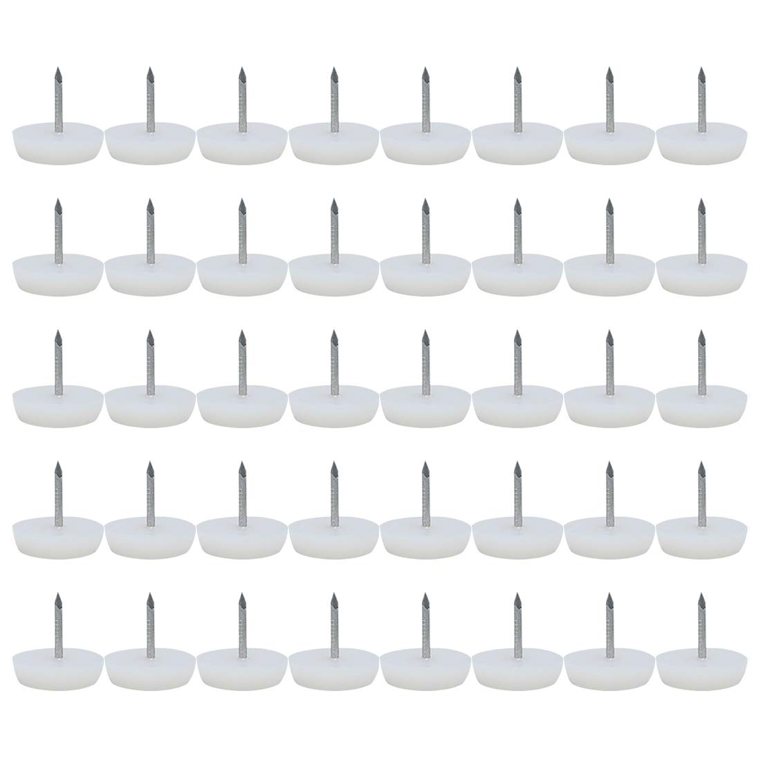 40PCS White Round Metallic Pin Domed Nails for Furniture - DIY Home Decor, Cabinet & Woodworking Repair Accessories