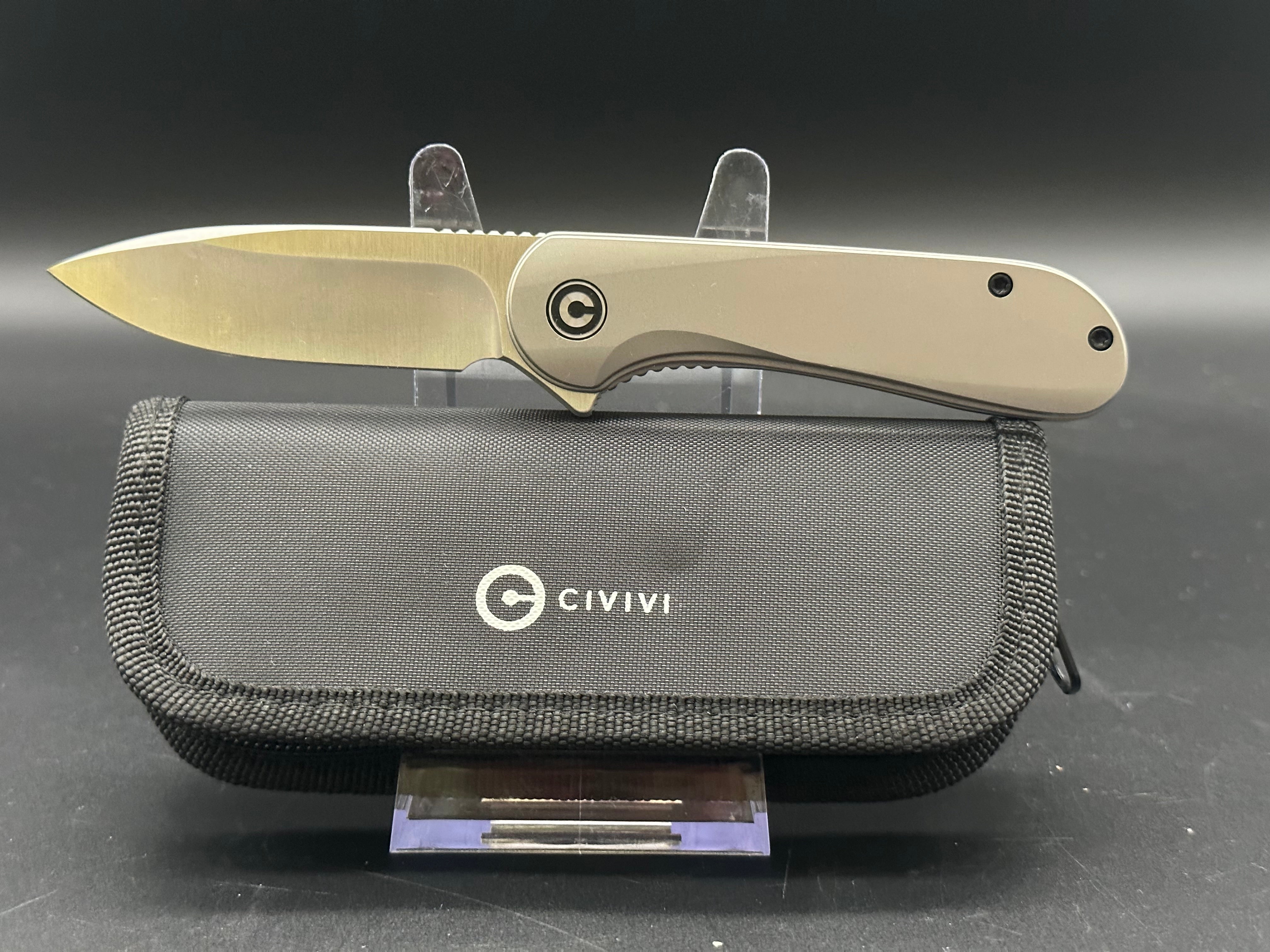 Civivi Elementum Folding Knife with Flytanium Titanium Scales - EDC Pocket Knife for Outdoor, Camping, and Everyday Carry