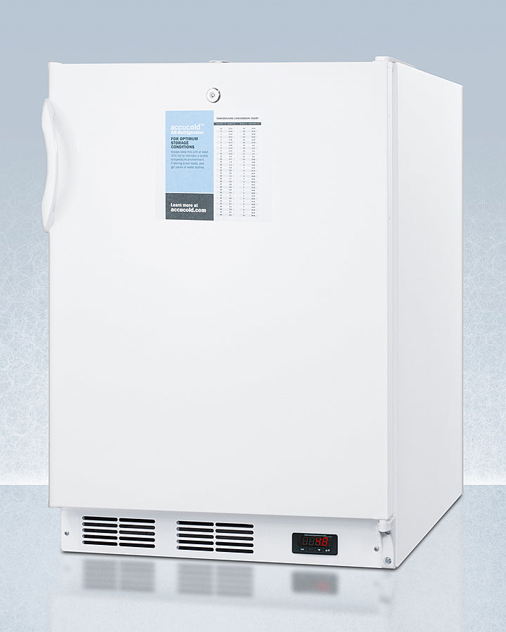 Accucold 24-Inch Wide ADA Compliant All Refrigerator with Temperature Probe Hole - Perfect for Restaurants, Cafes & Commercial Kitchens