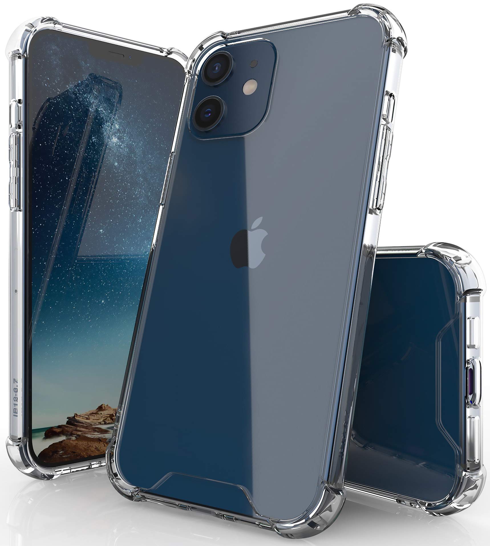 Clear Aquaflex Flexible TPU Shock-Absorbing Case for Apple iPhone 12 & iPhone 12 Pro (6.1 Inch, 2020 Model) - Slim Protective Cover for Everyday Use, Work & Outdoor Activities
