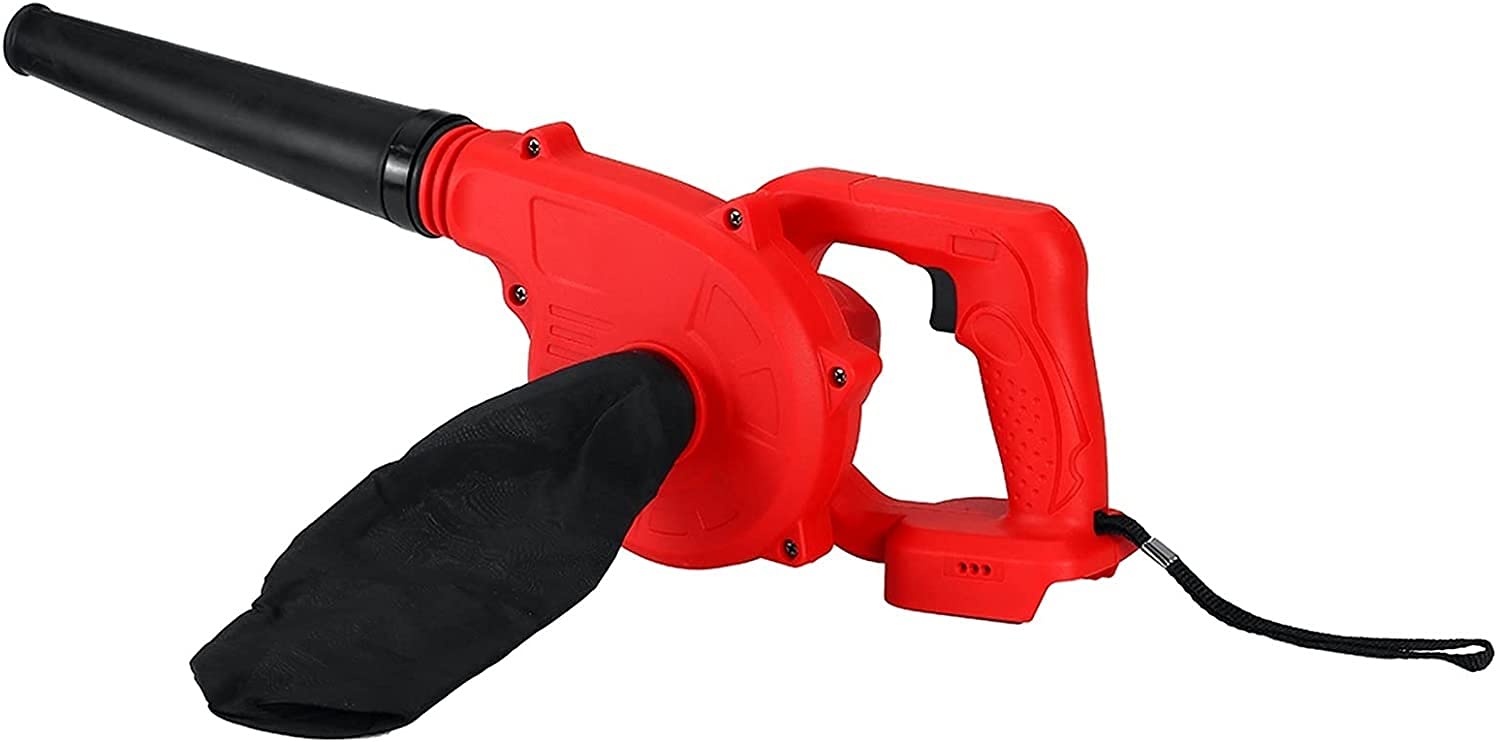 **Cordless Leaf Blower & Vacuum - 20V Electric Leaf Blower with Mulching, 450 CFM, Lightweight for Yard Cleaning, Computer Dusting, Garage & Patio (Red/Yellow)**    *(Ideal for Fall Leaves, Lawn Debris, Driveway Cleaning, Workshop Dust, and Home Maintenance)*