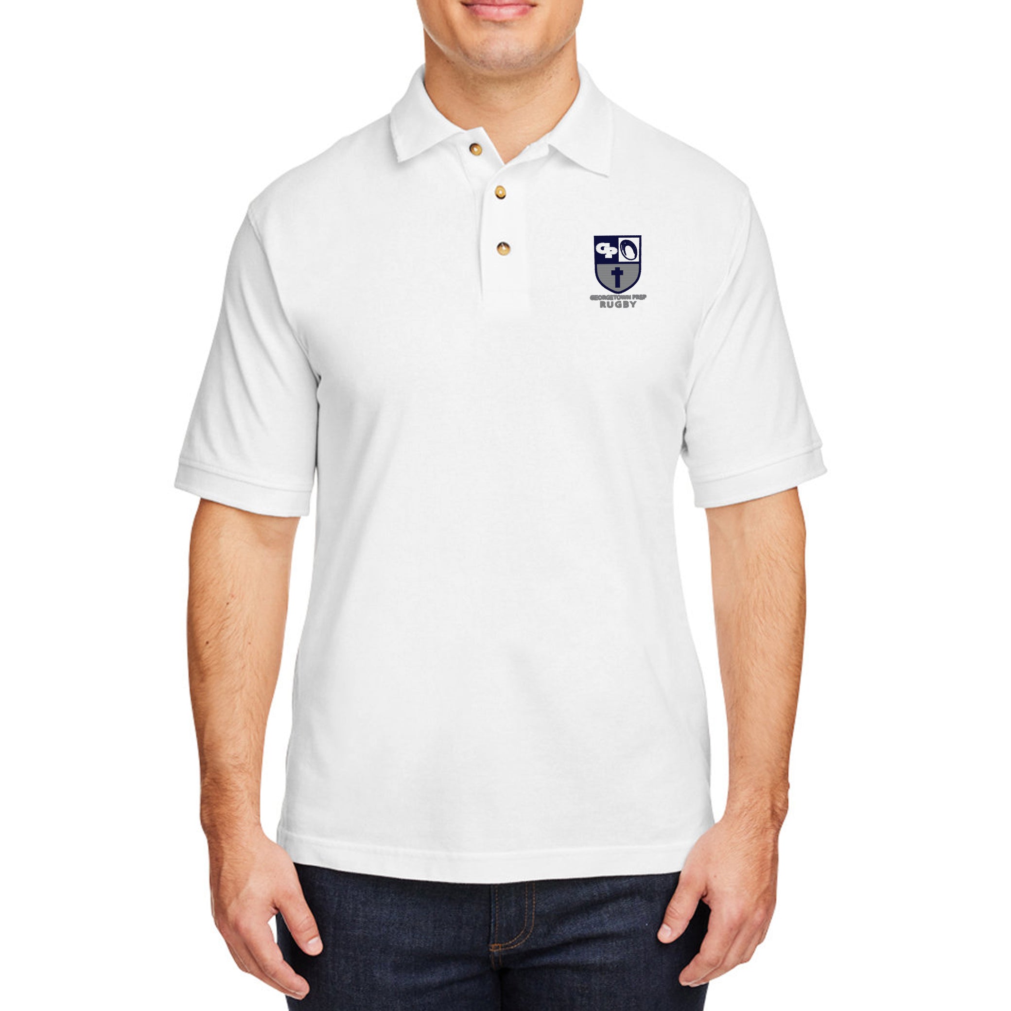 Georgetown Prep Rugby Cotton Polo Shirt - Men's Breathable Comfort Fit Sportswear for Rugby, Casual Wear & Team Uniforms