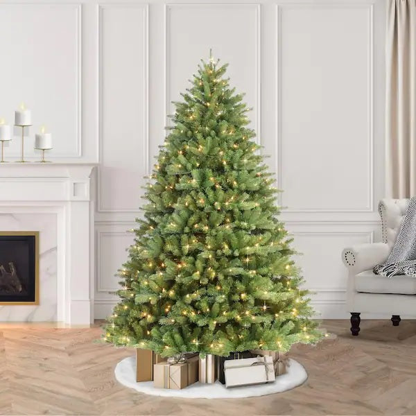 7.5' Pre-Lit Artificial Christmas Tree - Carrington Instant Lite Pole for Easy Setup | Perfect for Living Room, Office & Holiday Decorations