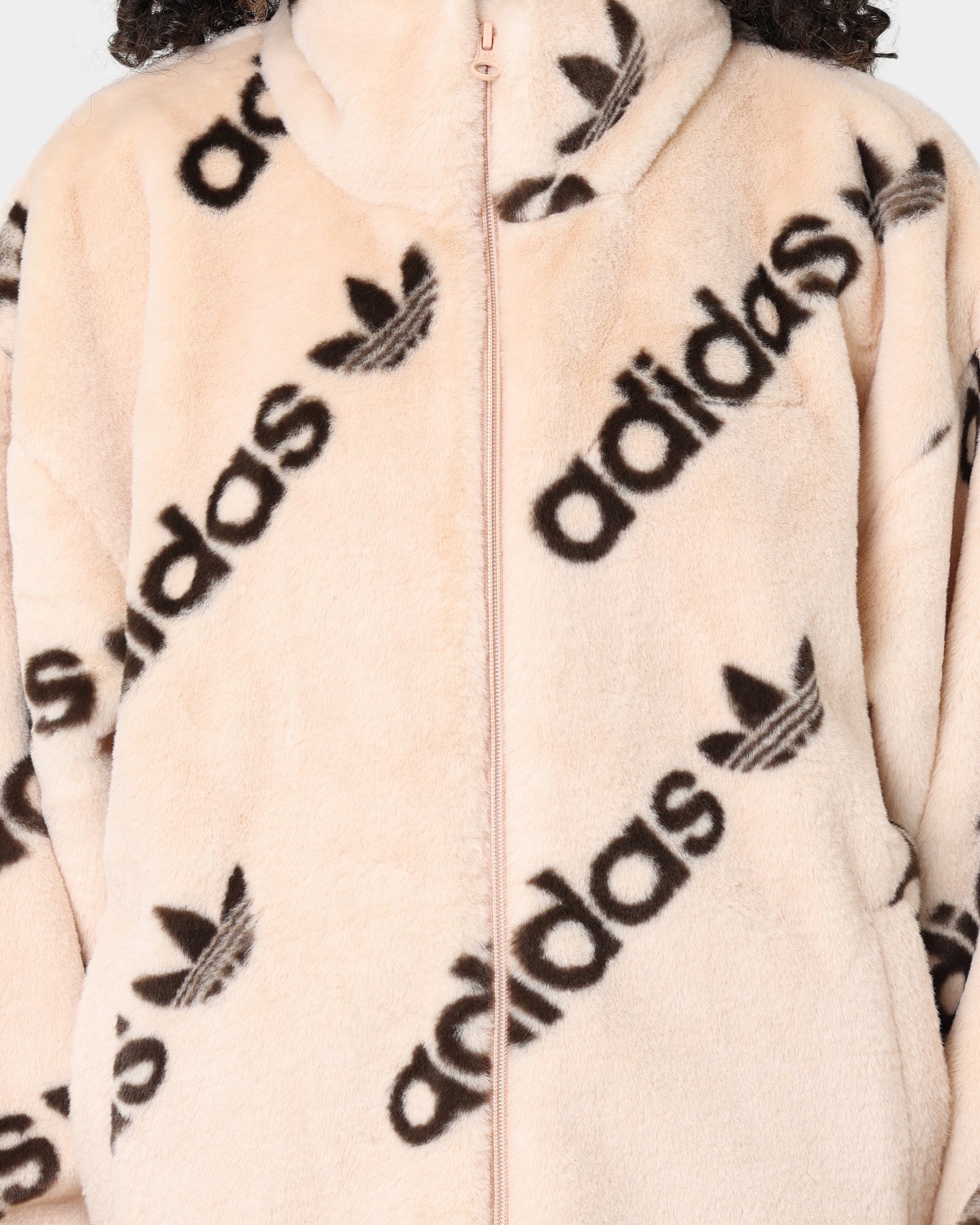 Adidas Women's Fur Jacket Halo Blush Pink - Cozy Winter Outerwear for Women | Perfect for Cold Weather, Snow Days & Fashion Outings