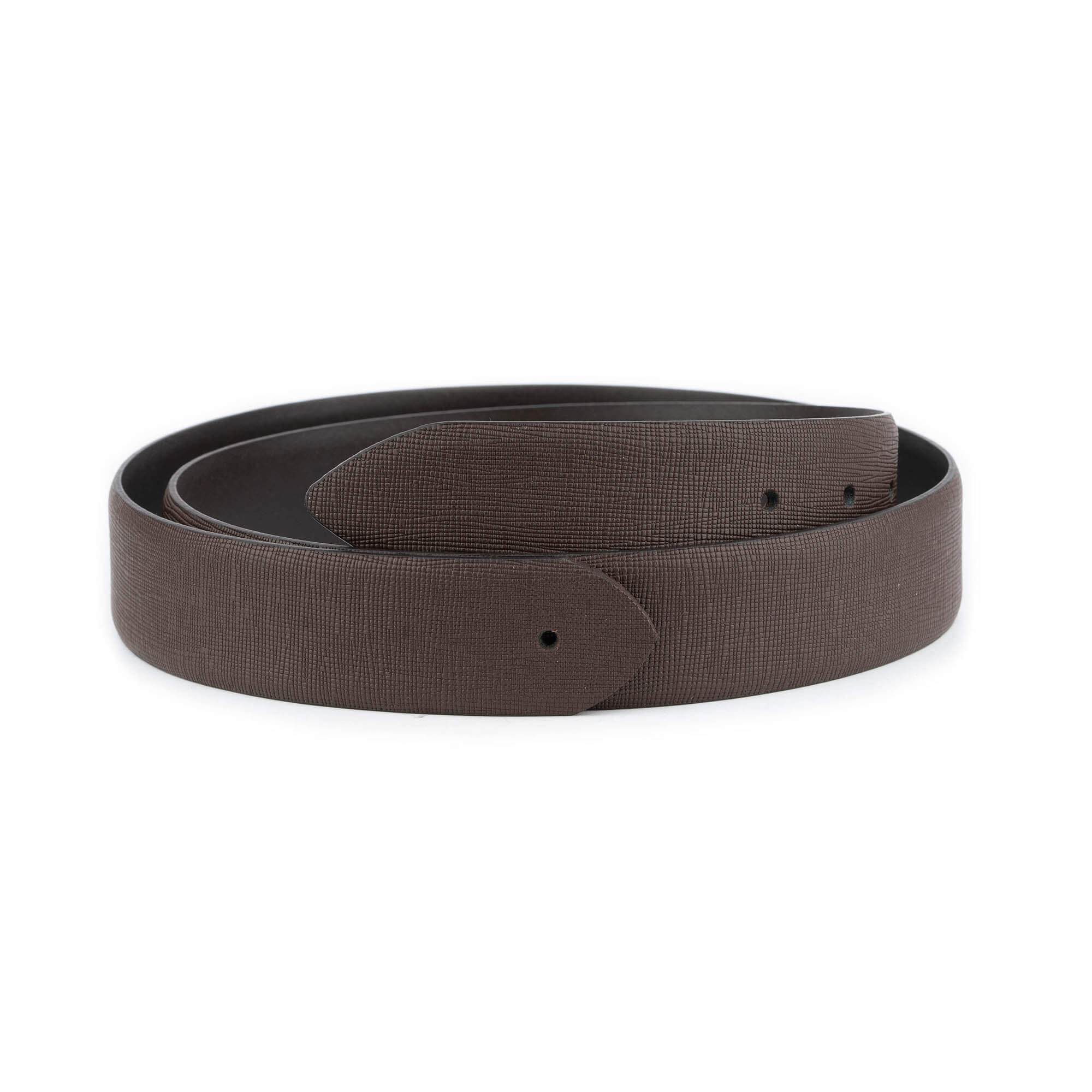 Genuine Brown Saffiano Leather Belt for Men - Premium Replacement Strap Compatible with Montblanc Buckles | Formal Wear, Business Attire & Dress Pants Accessory