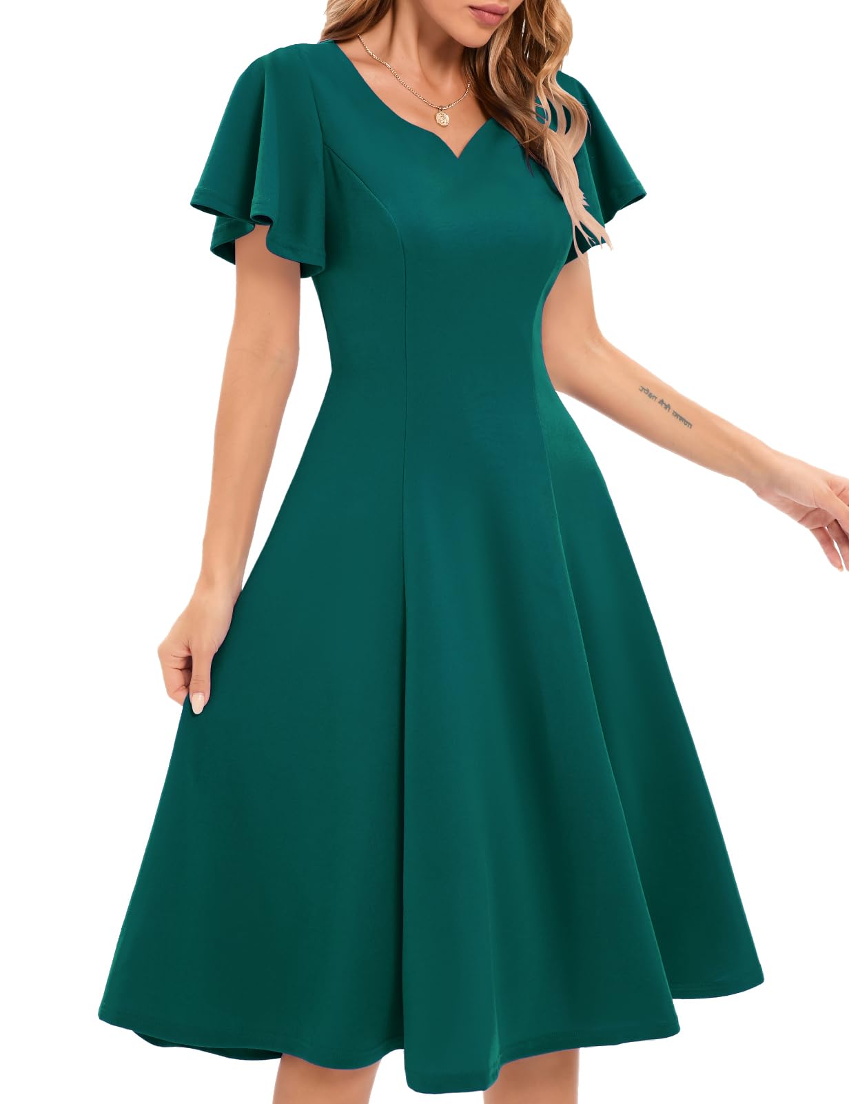 Vintage Short Sleeve Wedding Guest Dress for Women - Elegant Fit and Flare Cocktail Dress for Tea Party, Bridal Shower & Formal Occasions | HomRain Women's Fashion