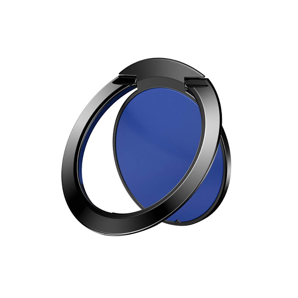 Universal Ultra Slim Metal Phone Holder with Finger Ring Stand - Blue | Compatible with All Smartphones | Perfect for Car, Desk & Travel Use