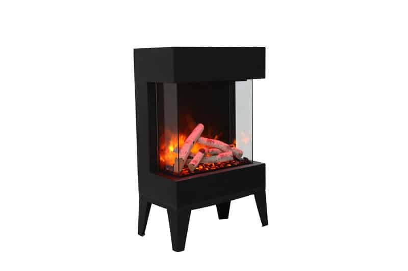 Amantii CUBE 2025WM Tru View Smart 3-Sided Electric Fireplace - Modern Heating Solution for Living Room, Bedroom & Office Spaces