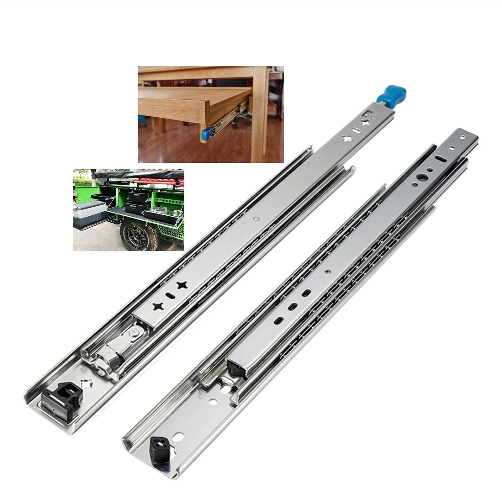 Heavy Duty Soft Close Drawer Slides 52in/1300mm - Full Extension Ball Bearing Side Mount, 260 Lbs/120kg Weight Capacity with Lock - Perfect for Dressers, Cabinets, and Furniture Assembly
