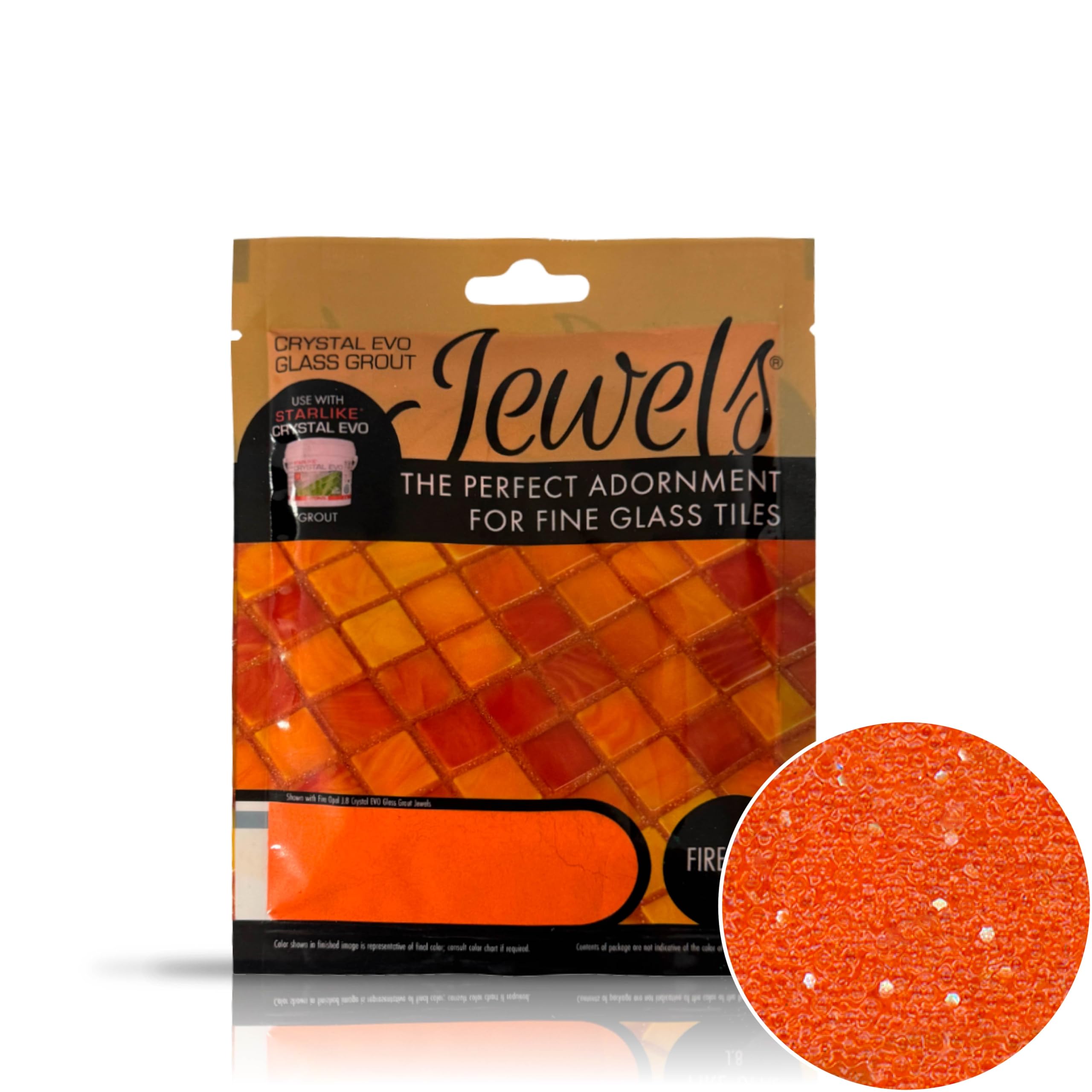 The Tile Doctor Crystal Glass Grout Jewels Fire Opal - 75g Glass Epoxy Grout Glitter Additive for Tile, Backsplash, Pool, Kitchen & Bathroom | Enhances Shower, Mosaic & Floor Tiles with Sparkle (1-Pack)