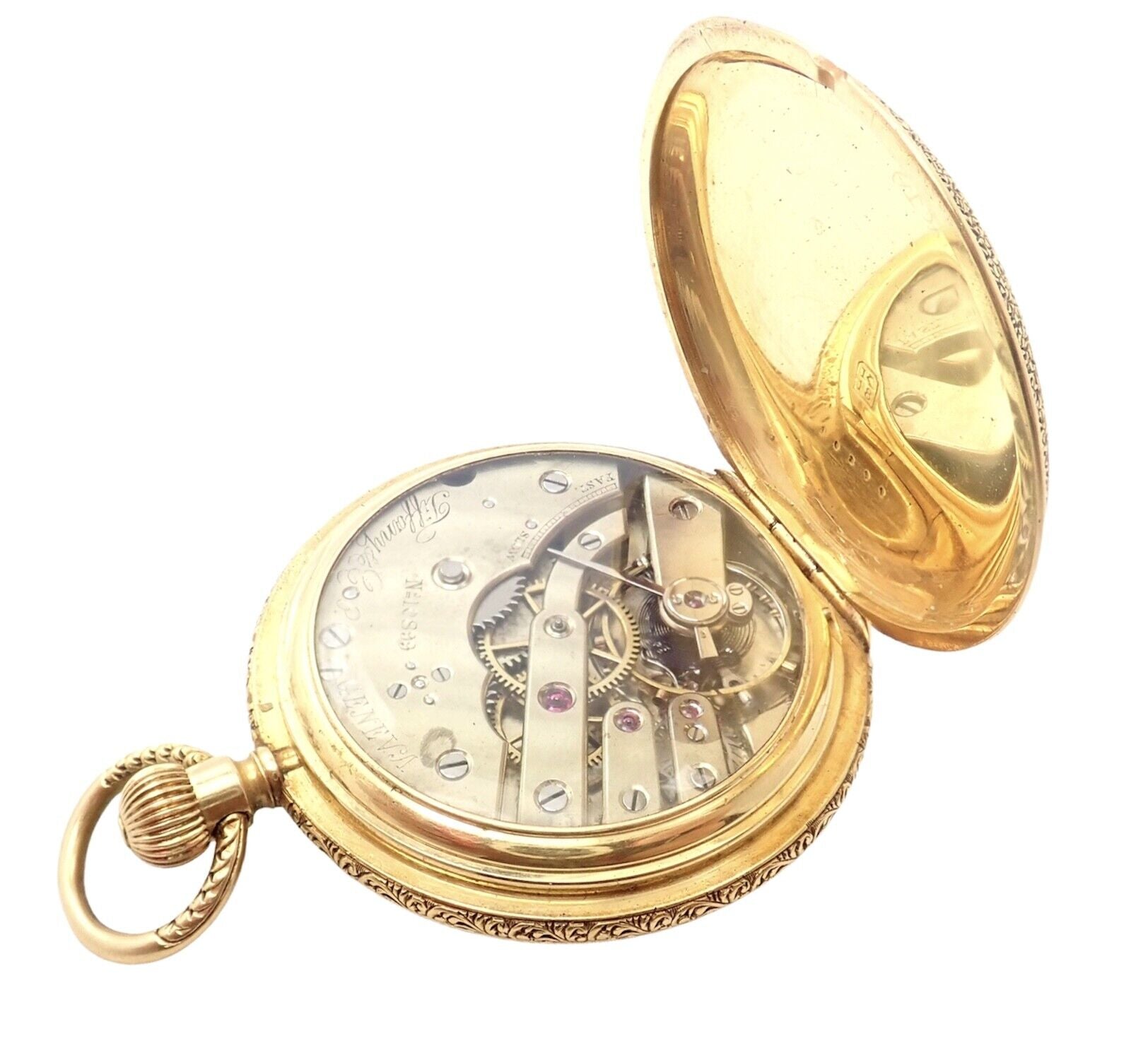Vintage Tiffany & Co. Geneva 18K Yellow Gold Ladies Pocket Watch 36mm - Elegant Antique Timepiece for Women's Fashion & Collectible Gift