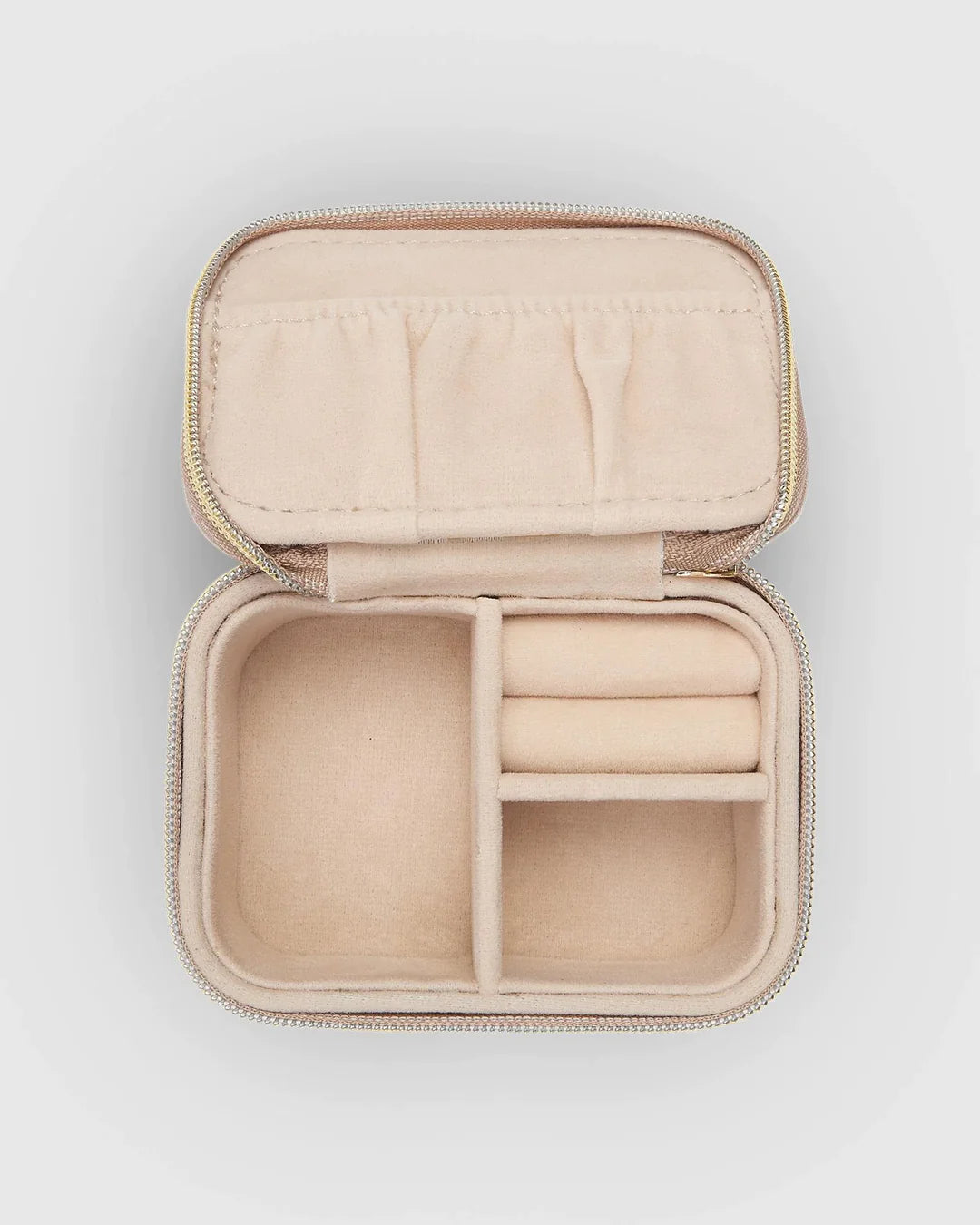 Luxury Suzie Jewelry Box in Metallic Champagne by Louenhide - Elegant Storage for Necklaces, Rings & Earrings - Perfect for Home, Travel & Gift Giving