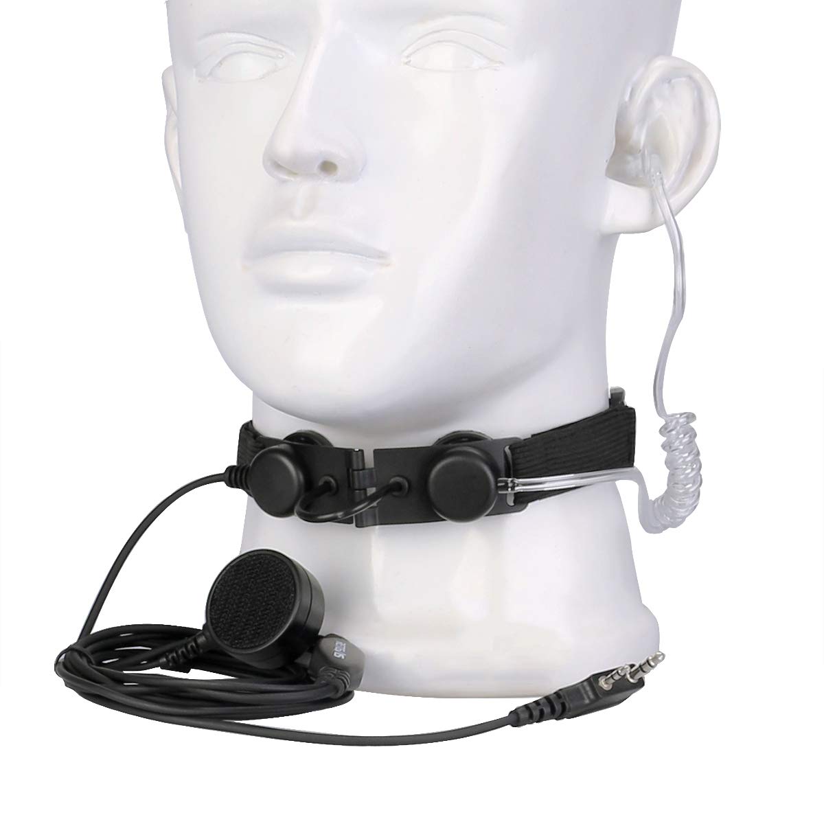 Retevis 2 Pin Throat Mic Headset - Noise Reduction Acoustic Tube with Finger PTT for RT22 RT27 H-777 Baofeng BF-888S Radios (1 Pack) - Ideal for Security, Construction & Outdoor Communication