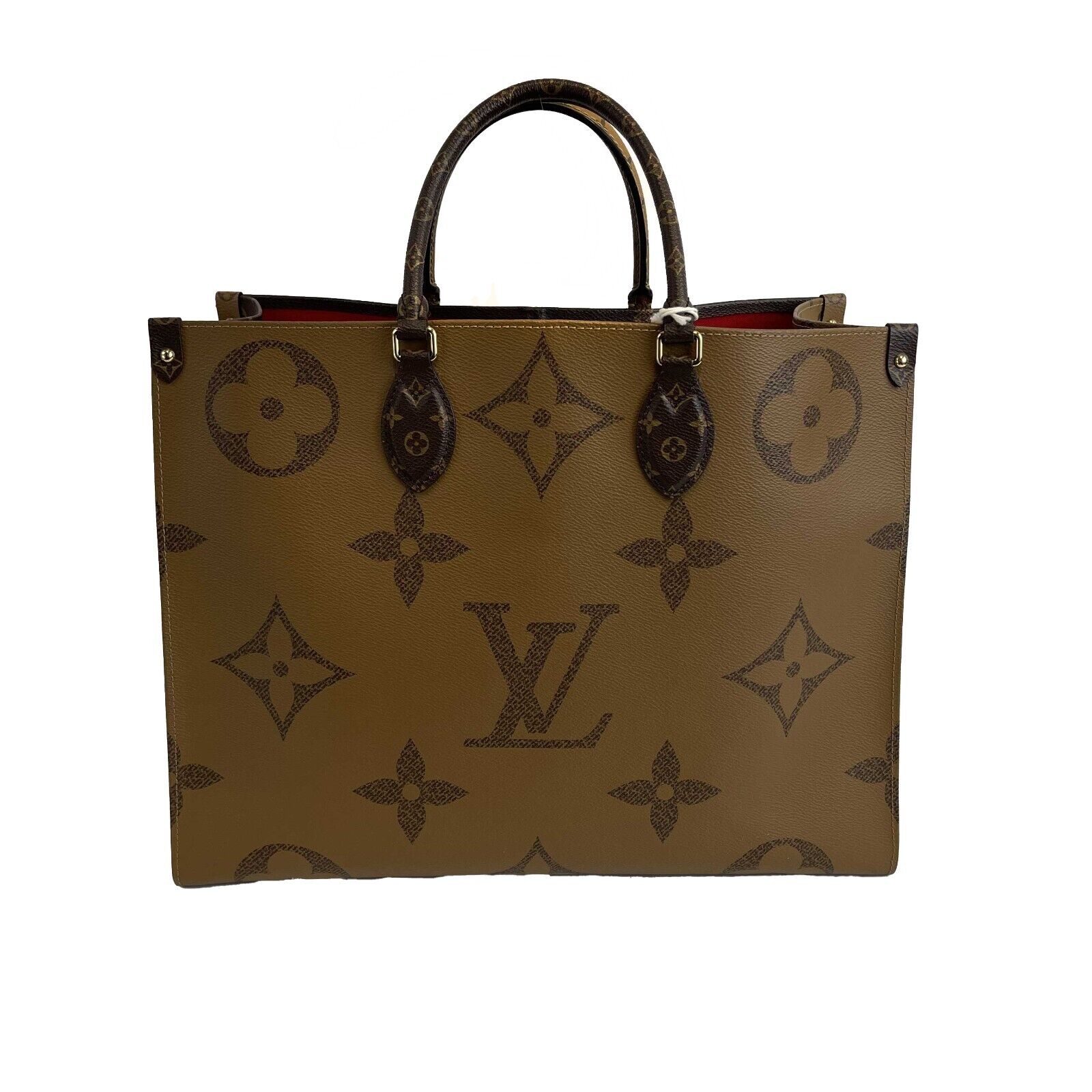 Louis Vuitton OnTheGo GM Monogram Reverse Brown Tote Bag with Adjustable Shoulder Strap - Luxury Designer Handbag for Women, Perfect for Work, Travel & Everyday Use
