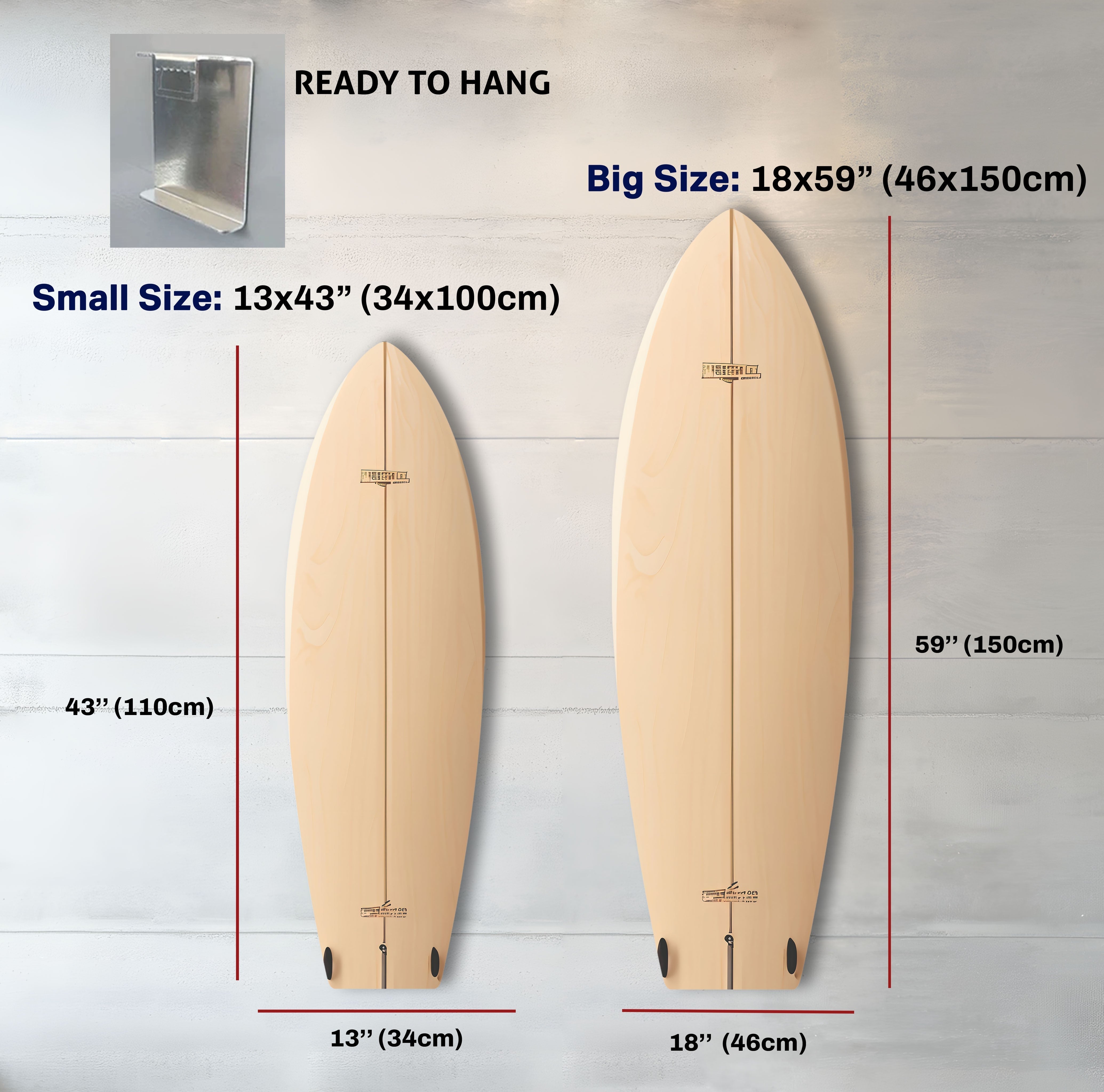Abstract Beige Surfboard Wall Art - Coastal Decor for Beach House, Living Room & Bedroom - Handmade Wooden Surfboard Wall Hanging for Boho, Nautical & Coastal Theme Rooms