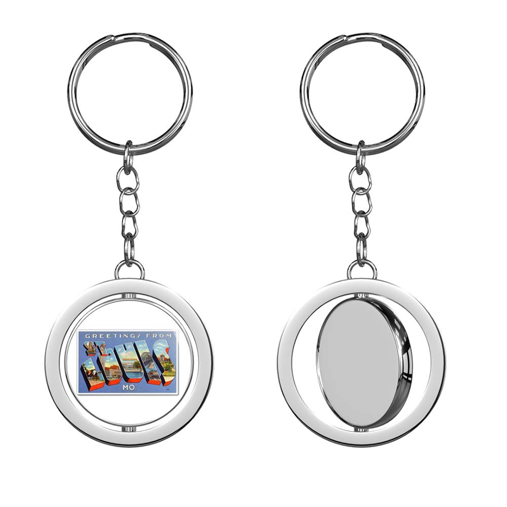 Saint Louis Missouri Souvenir - Silver Chrome Spinning Double-Sided Keychain Keyring | Perfect for Travel Gifts, Car Keys & Backpack Accessories