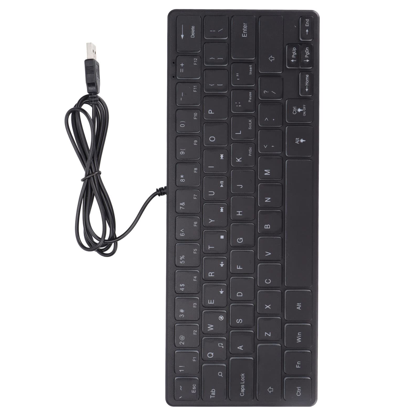 64-Key Wired Mini Gaming Keyboard with RGB Backlight - Compact Mechanical Keyboard for PC, Laptop, Desktop Computer - Perfect for Gaming, Office Work & Typing