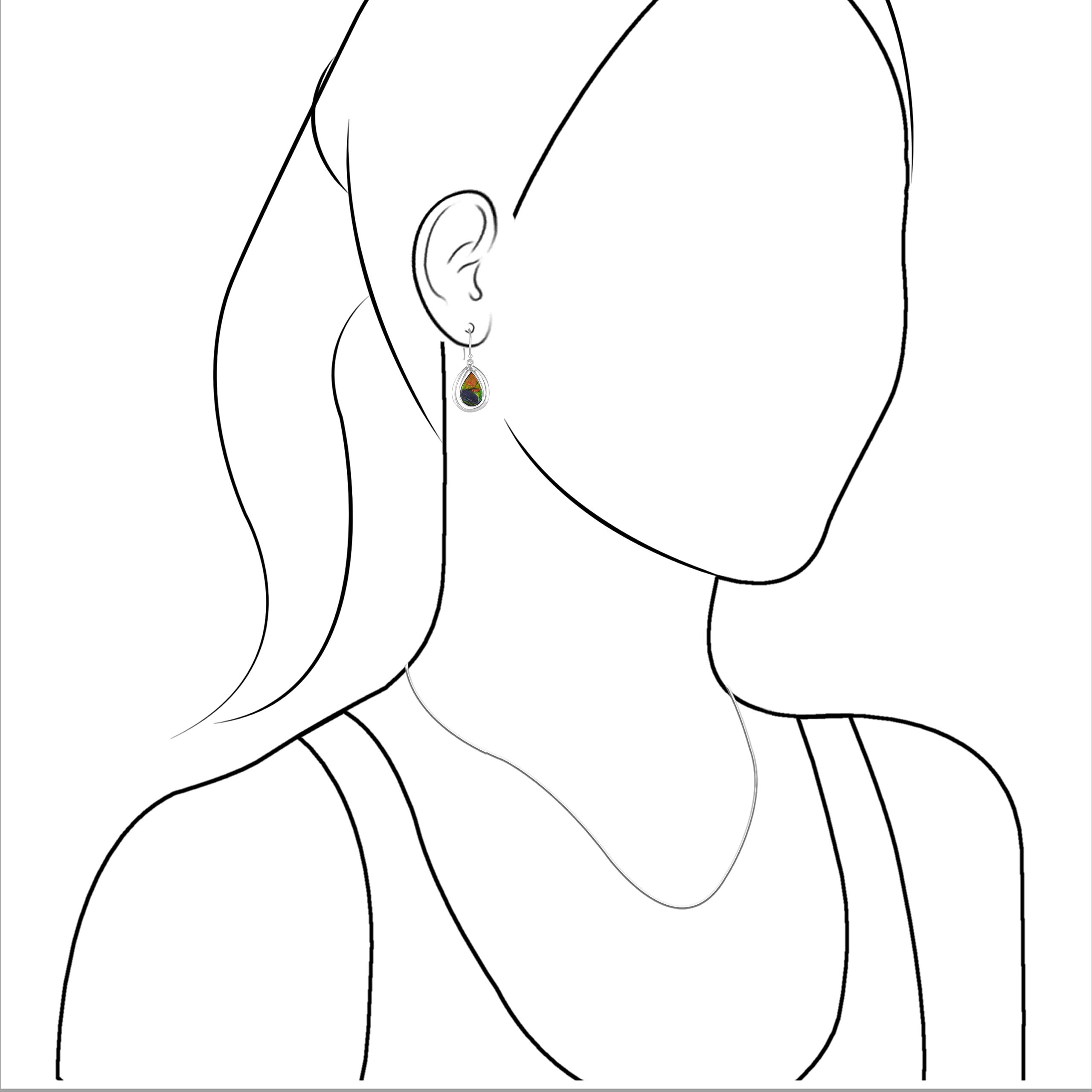 Starborn Ammolite Earrings for Women – Natural Gemstone Dangle Earrings – Elegant Jewelry Gift for Her – Perfect for Parties, Weddings & Special Occasions
