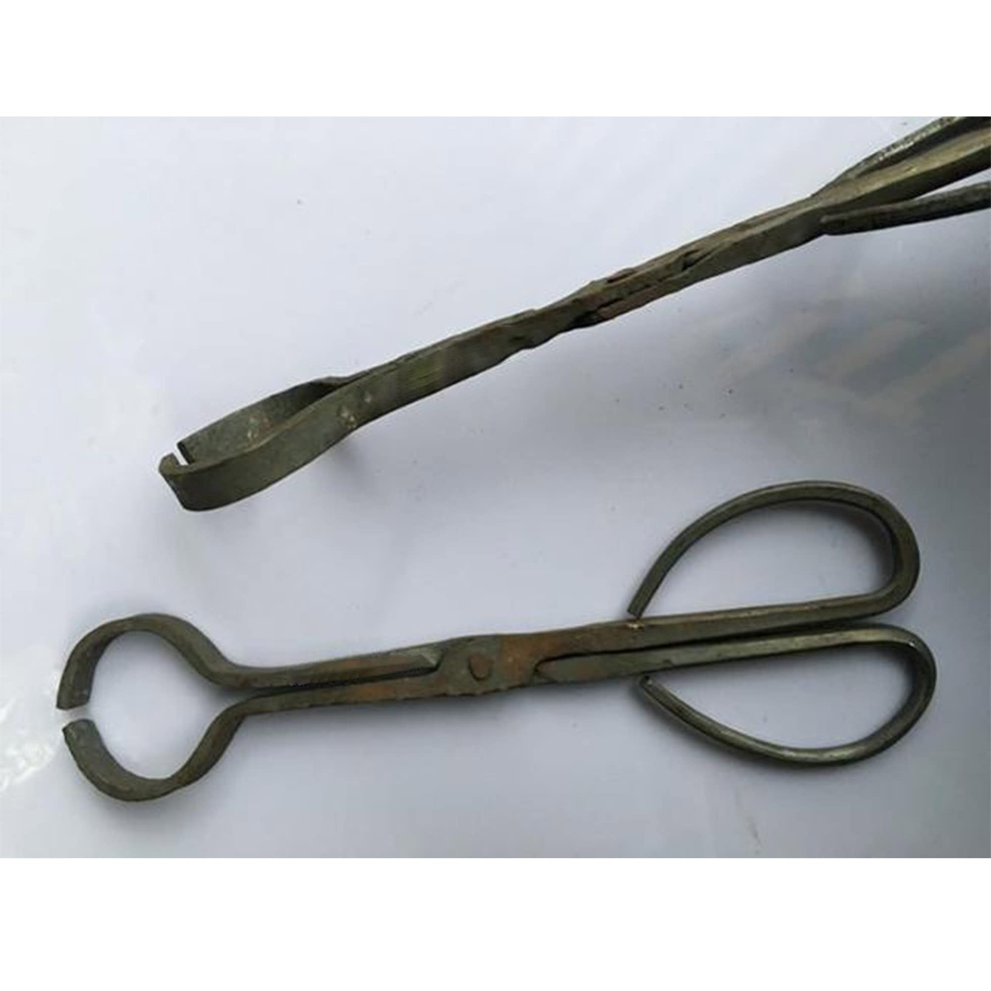 Premium Blacksmith Tongs for Knife Making - 340mm Round Nose Forging Tongs (500g) - Heavy Duty Bladesmith Tools for Anvil Work, Metal Crafting & DIY Blacksmithing Projects