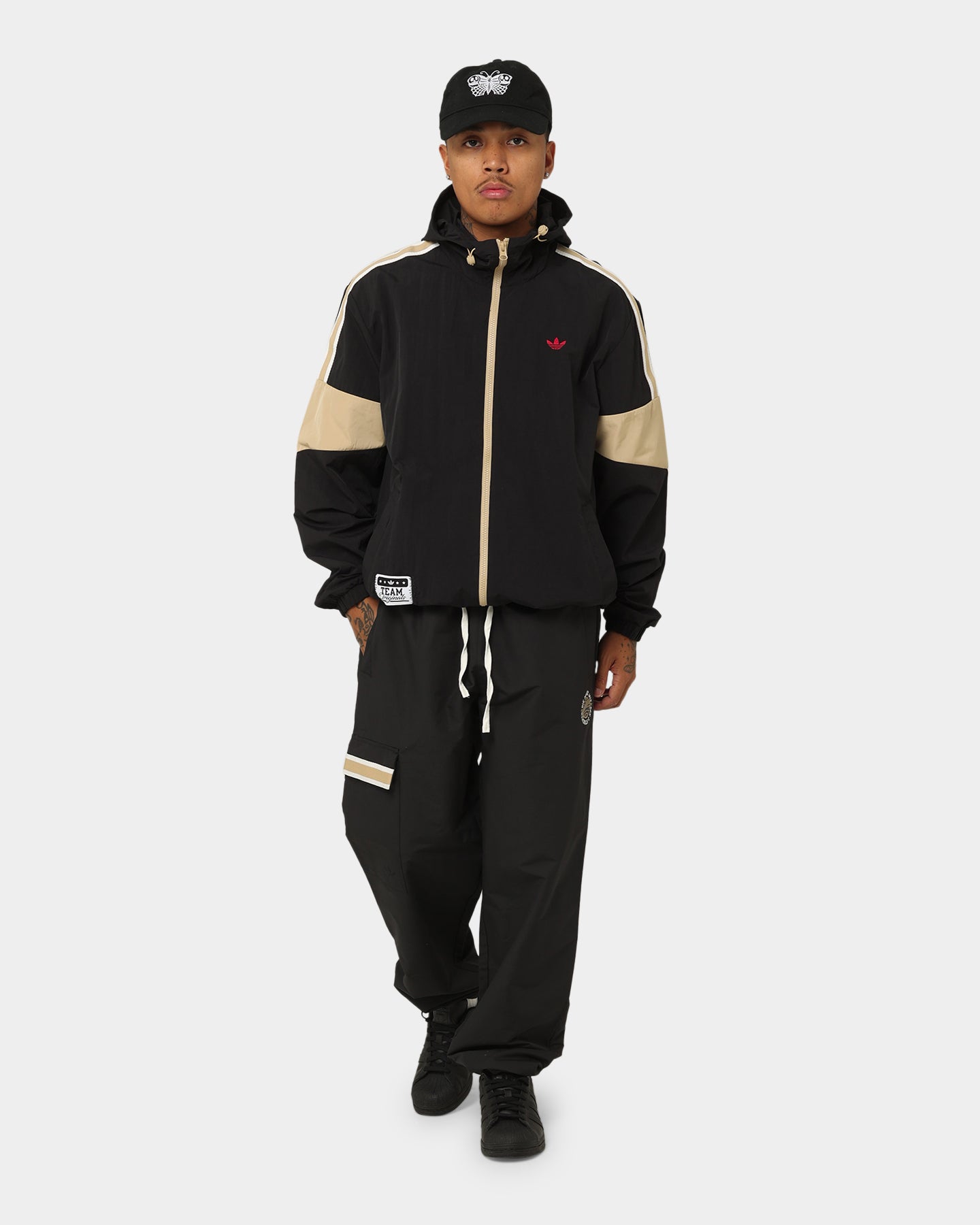 Adidas Men's MC Windbreaker Jacket - Lightweight Water-Resistant Black Running Jacket for Outdoor Sports & Casual Wear