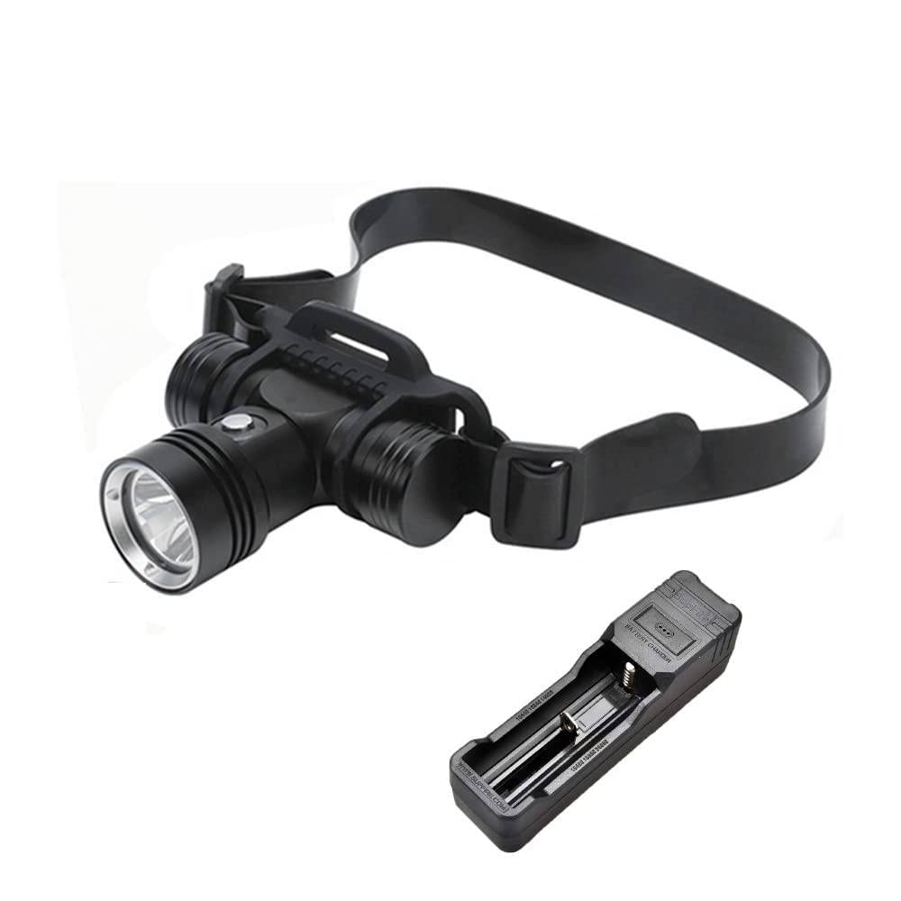 BESTSUN Rechargeable Diving Headlamp - 100,000 Lumens Super Bright LED Headlight, 60m Underwater Waterproof Head Torch with Battery & Charger for Scuba Diving, Cave Exploration, Night Swimming, Camping and Emergency Safety