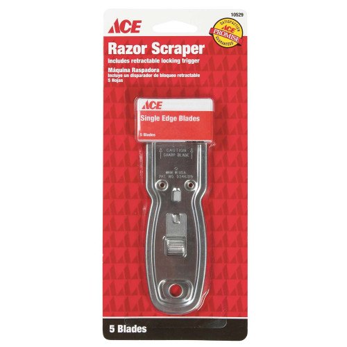 Ace Safety Razor Scraper with 5 Blades - 10 Pack (14000) - Perfect for Home Shaving, Barber Shops & DIY Projects