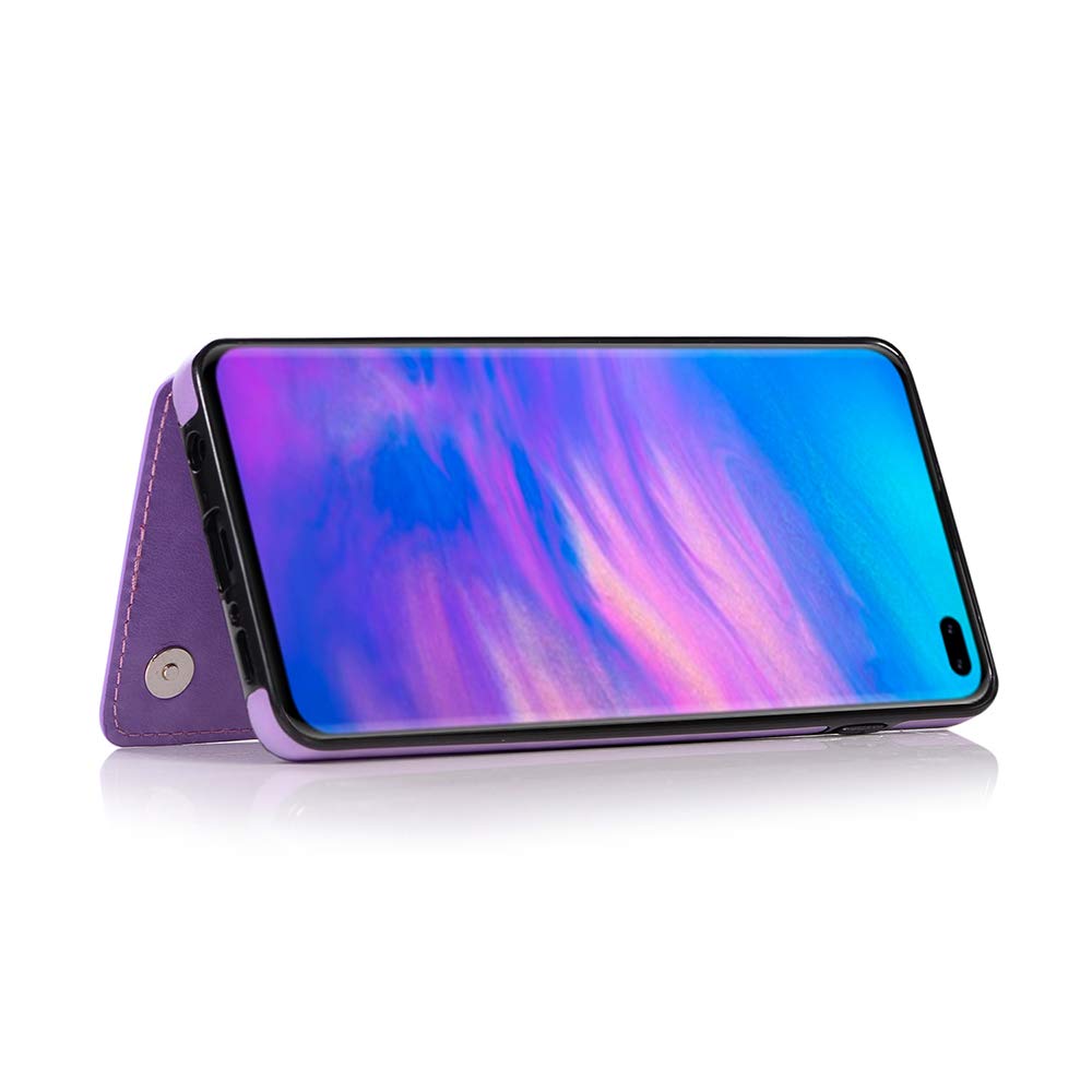 Premium Samsung Galaxy S10 Plus Phone Case with Tempered Glass Screen Protector - Wallet Flip Leather Cover with Card Holder & Stand Feature (Purple) for Women & Girls | Perfect for Everyday Use, Travel & Business Meetings