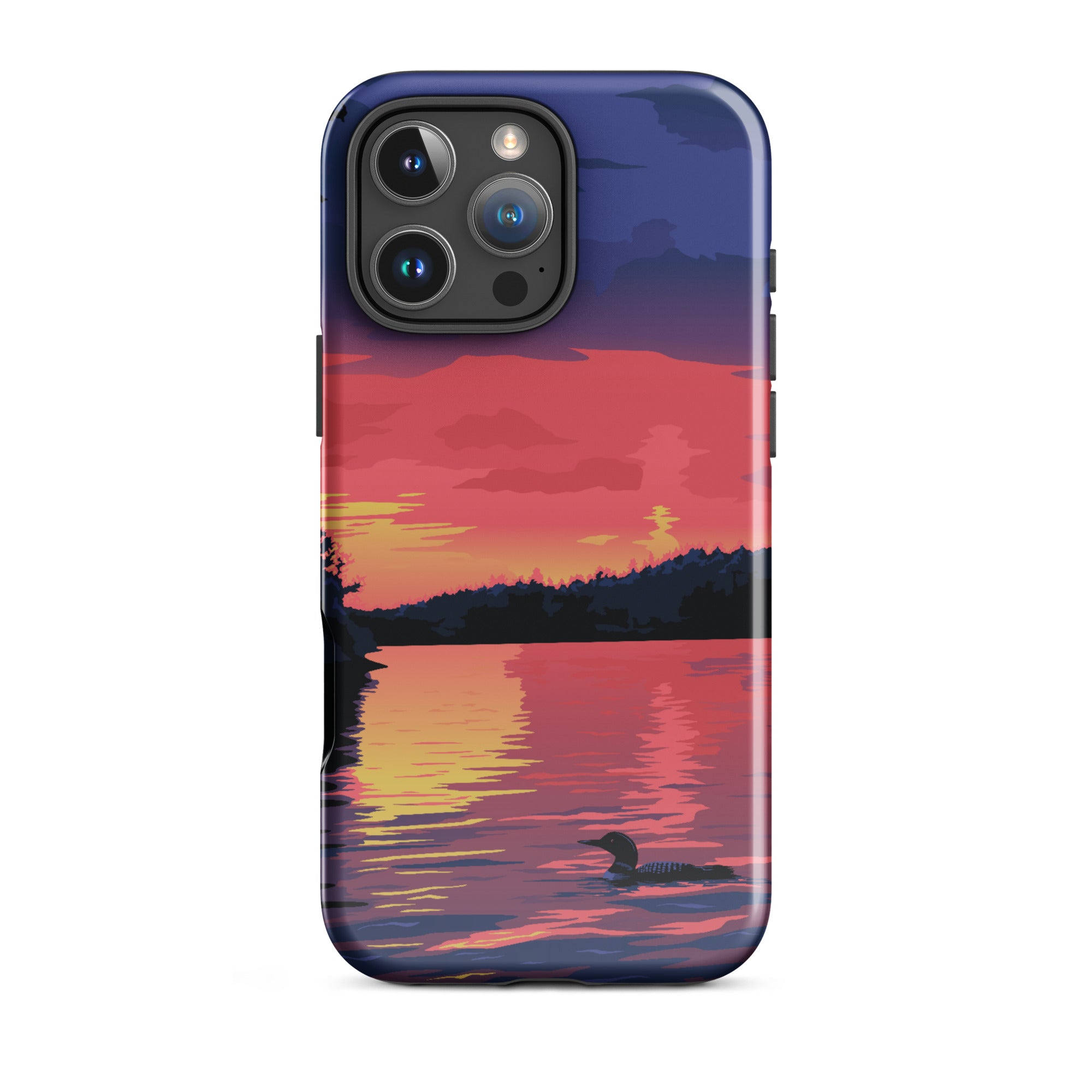 Premium iPhone Protective Case with Sunset Loon Design - Shockproof & Scratch-Resistant Cover for iPhone [Models] | Perfect for Outdoor Adventures, Travel & Daily Protection