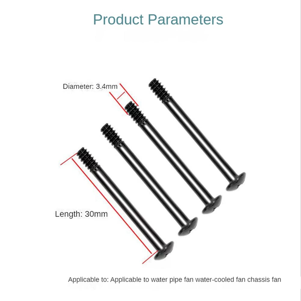 Guindxan Computer Case Cooling Fan Screws - Long & Short Fan Mount Screws for PC Chassis, Water Cooling & Radiator Accessories | Perfect for DIY PC Builds & Upgrades