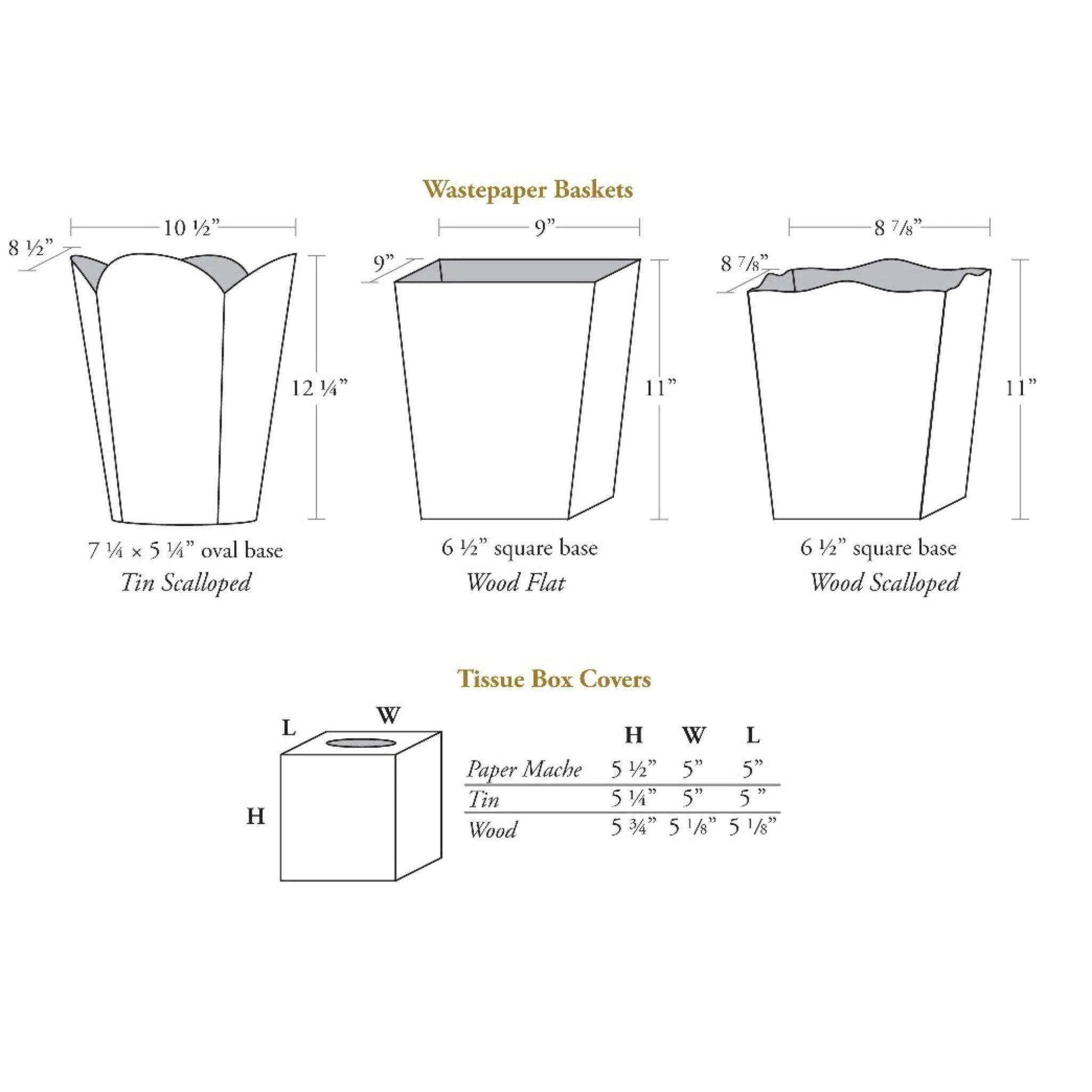Blue Waverly Scroll Wastepaper Basket with Optional Tissue Box Cover - Elegant Trash Can for Home, Office, and Bathroom Use