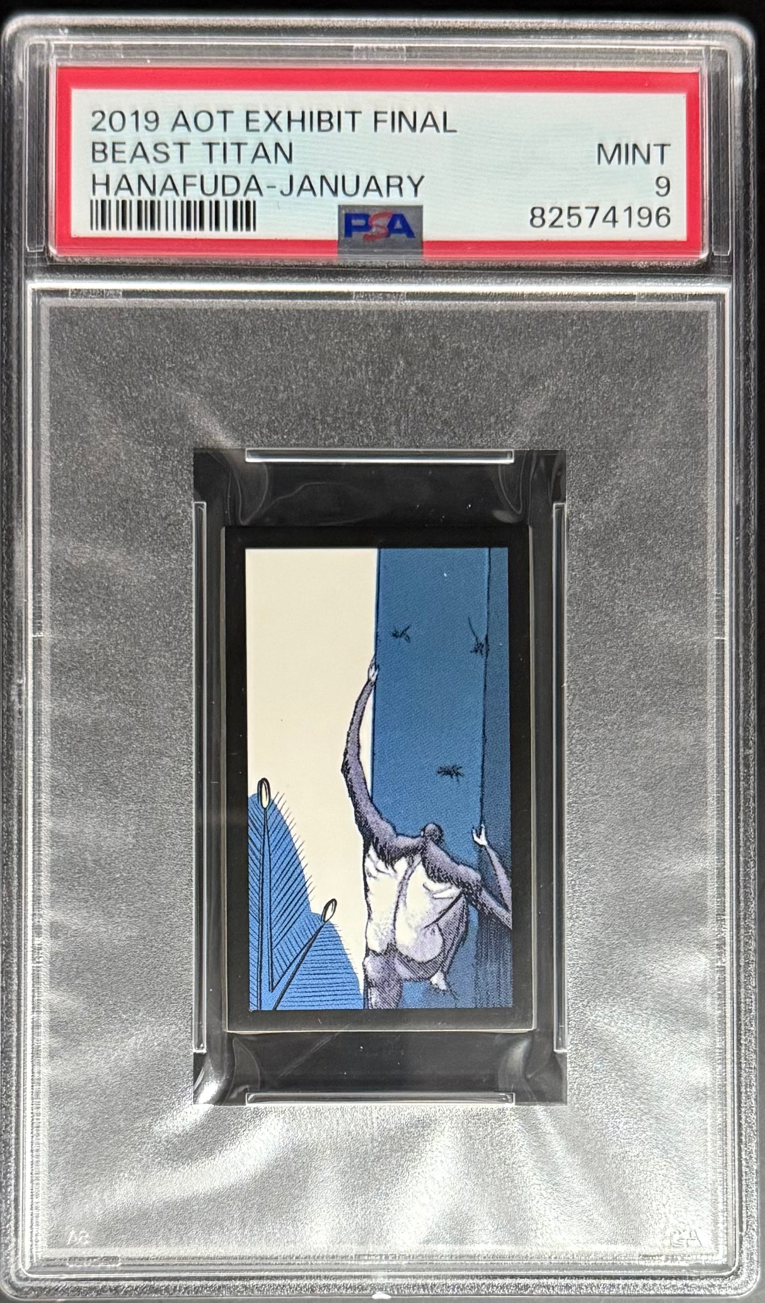 Attack on Titan Final Beast Titan Hanafuda Card January 2019 PSA 9 Graded - Anime Collectible for Display & Trading Card Game Enthusiasts