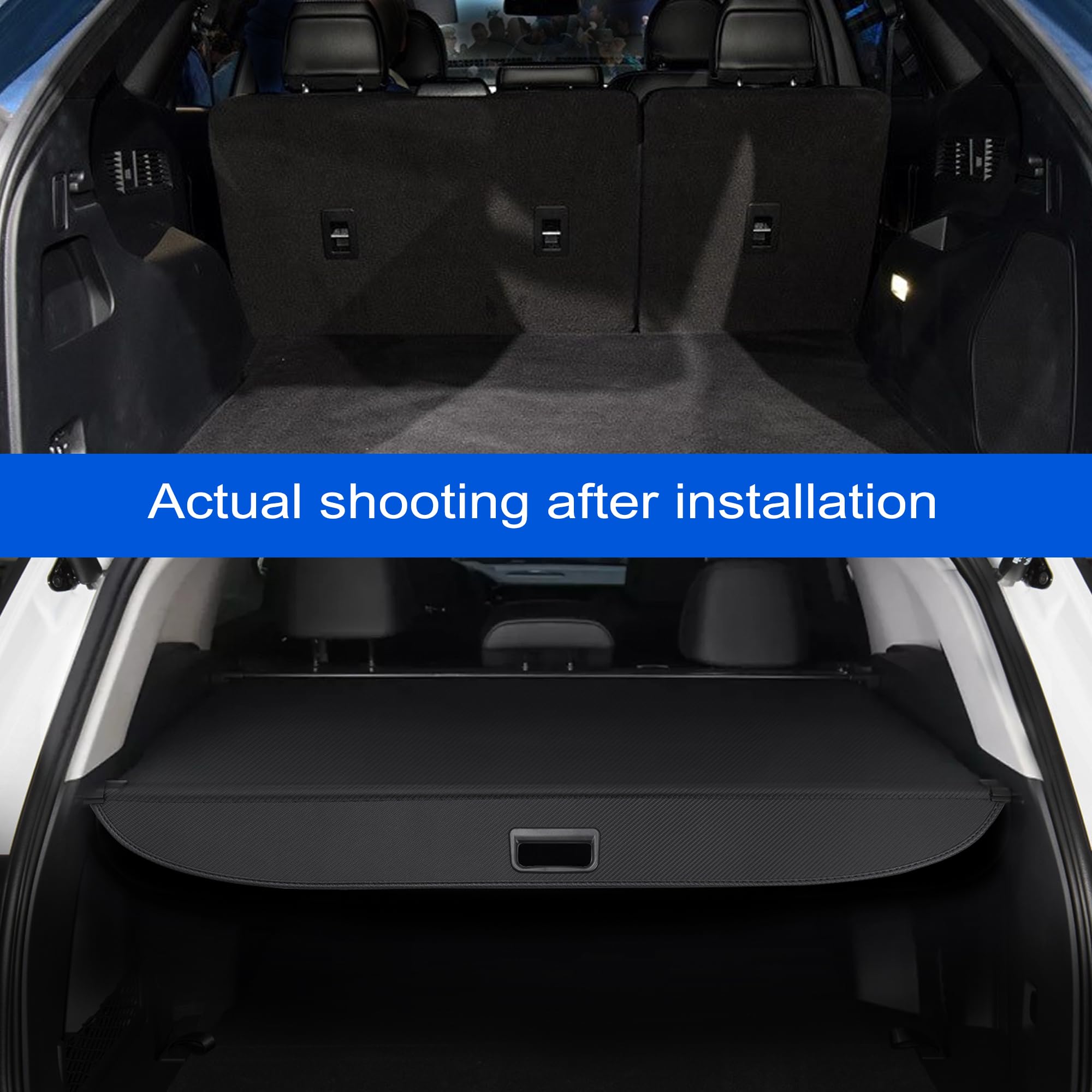 Universal Retractable Cargo Cover for Ford Edge 2015-2024 - Waterproof Trunk Organizer, Luggage Security Shield & UV Protection Shade - Perfect for Road Trips, Grocery Storage & Pet Safety