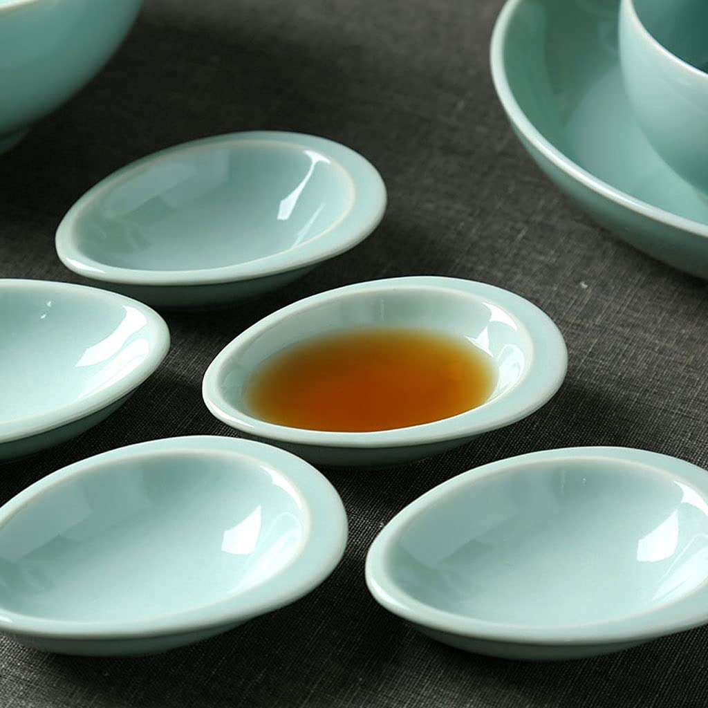 Premium Porcelain Salad Bowls & Soy Sauce Dishes - 2-Pack Mini Appetizer Plates for Sushi, Dipping Sauces, Ketchup & Seasonings | Elegant Tear Drop Design | Perfect for Restaurants, Home Dining & Party Serving