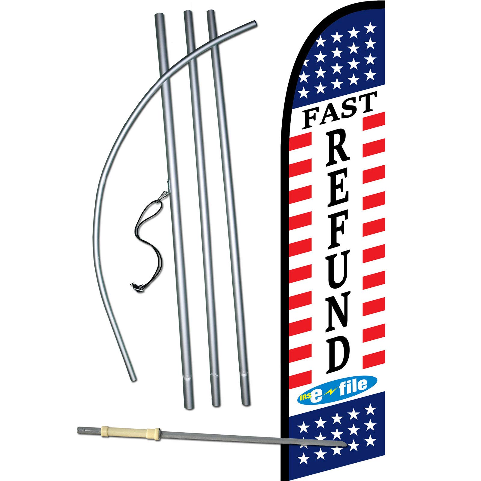 Complete Tax Flag Sets Bundle - Fast Income Tax Refund + Custom Phone Number | Perfect for Tax Season, Small Business & Personal Finance Organization